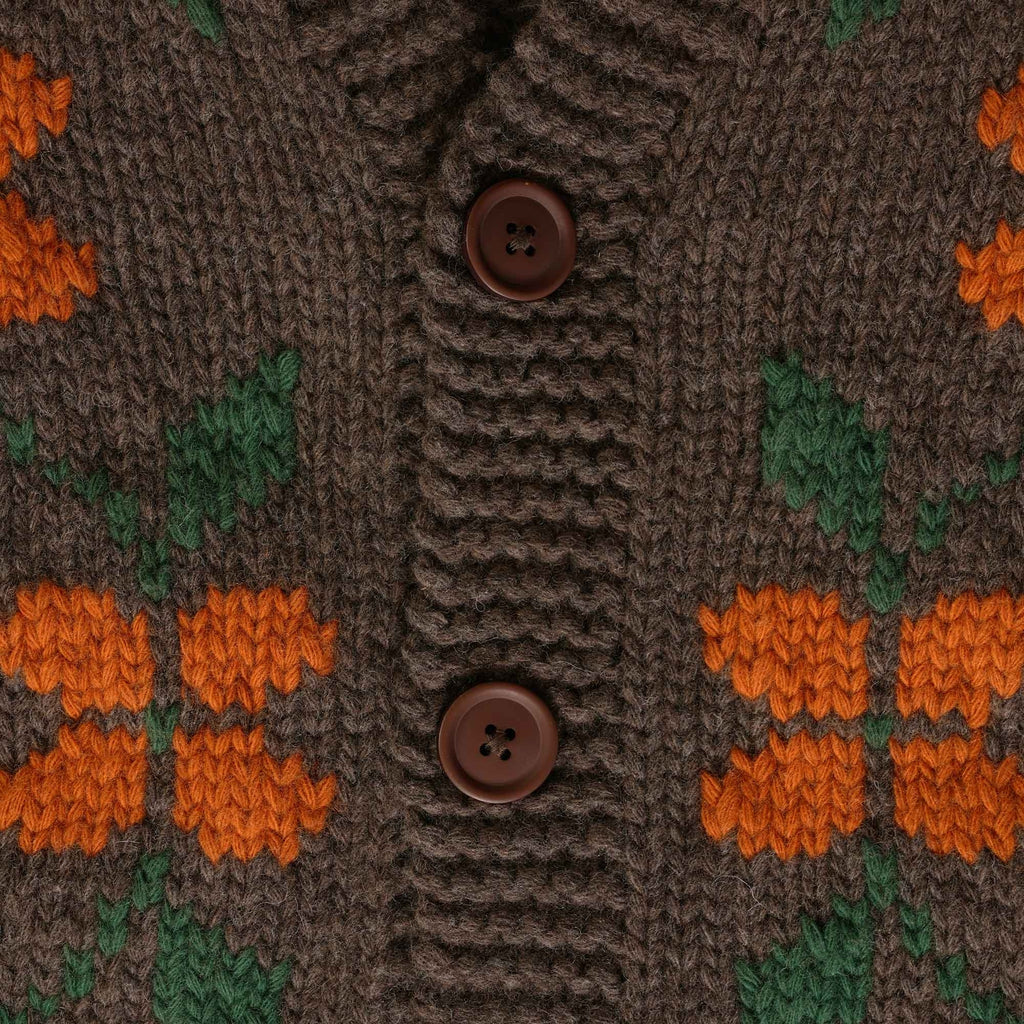 YMC Cottage Lambswool Floral Cardigan - Multi