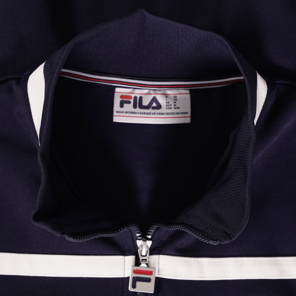 Fila Vintage Nate Laid On Stripe Track Jacket - Navy