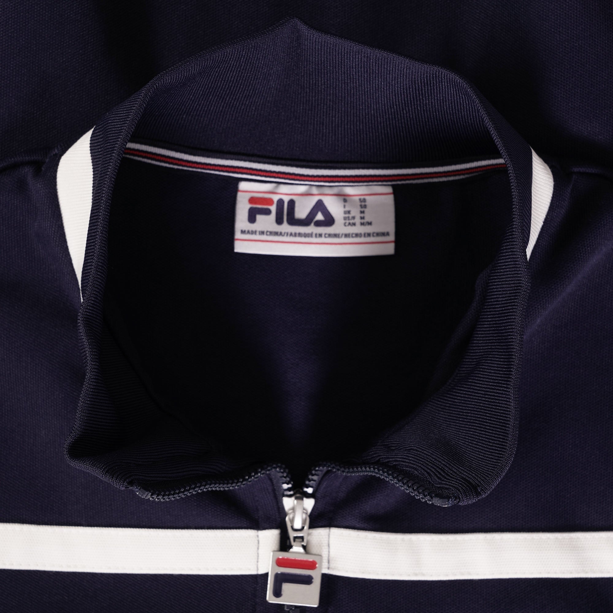 Fila Vintage Nate Laid On Stripe Track Jacket - Navy