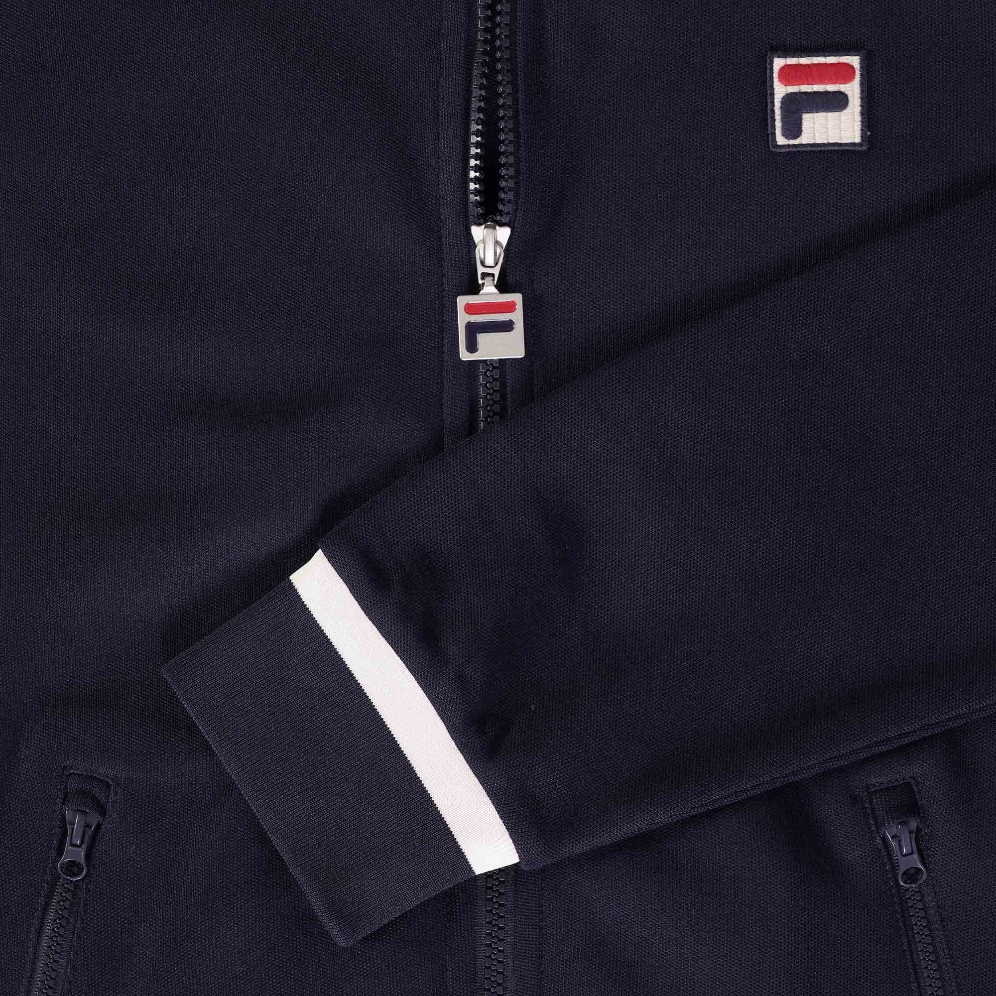 Fila Vintage Nate Laid On Stripe Track Jacket - Navy