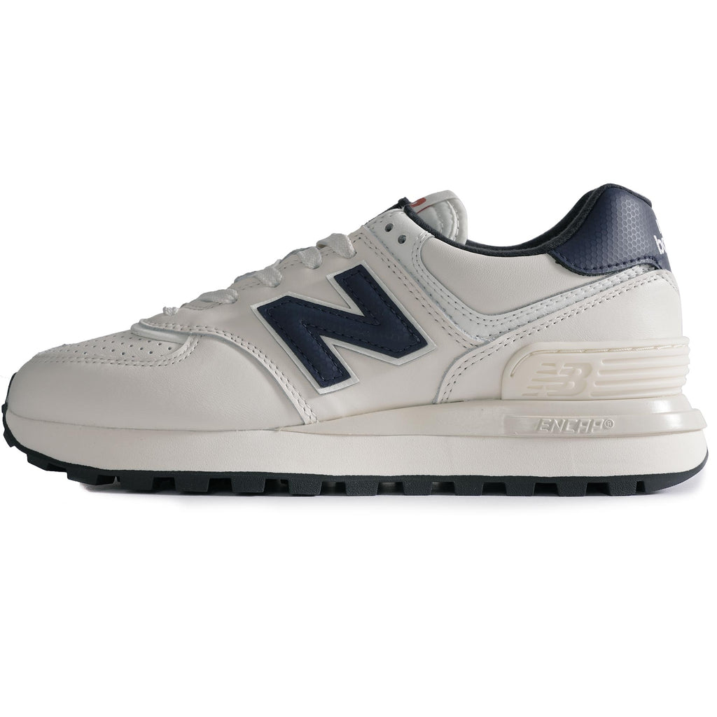 New Balance 574 Leather - White/Navy