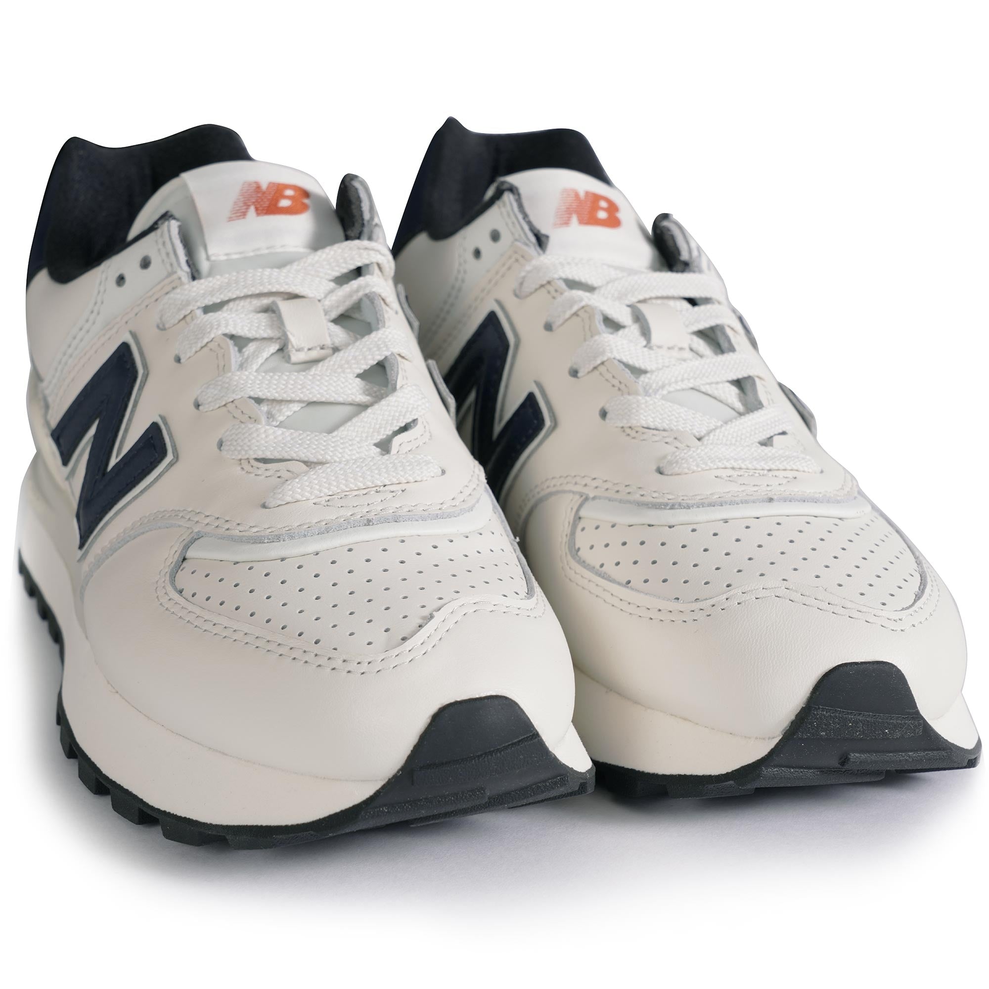 New Balance 574 Leather - White/Navy