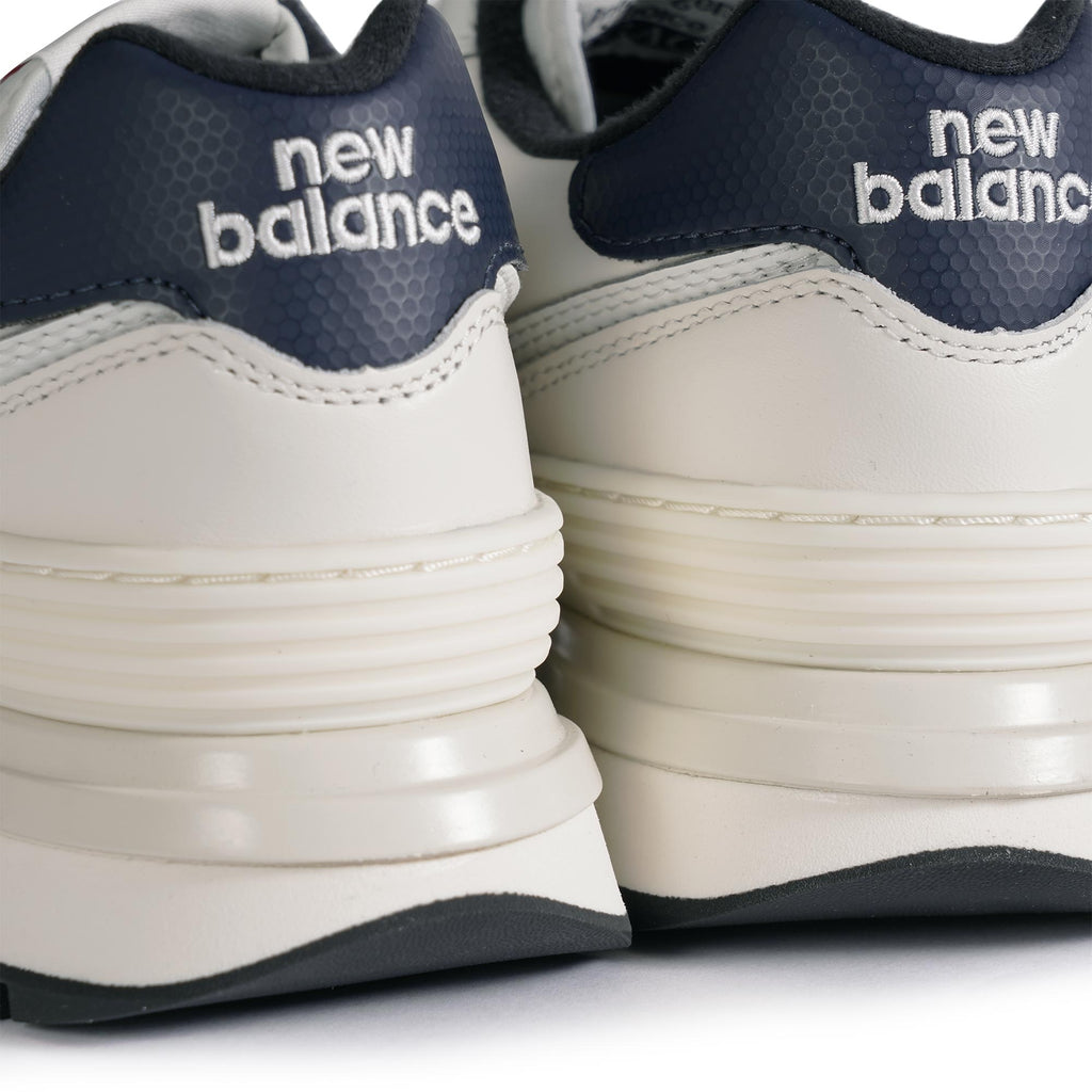 New Balance 574 Leather - White/Navy