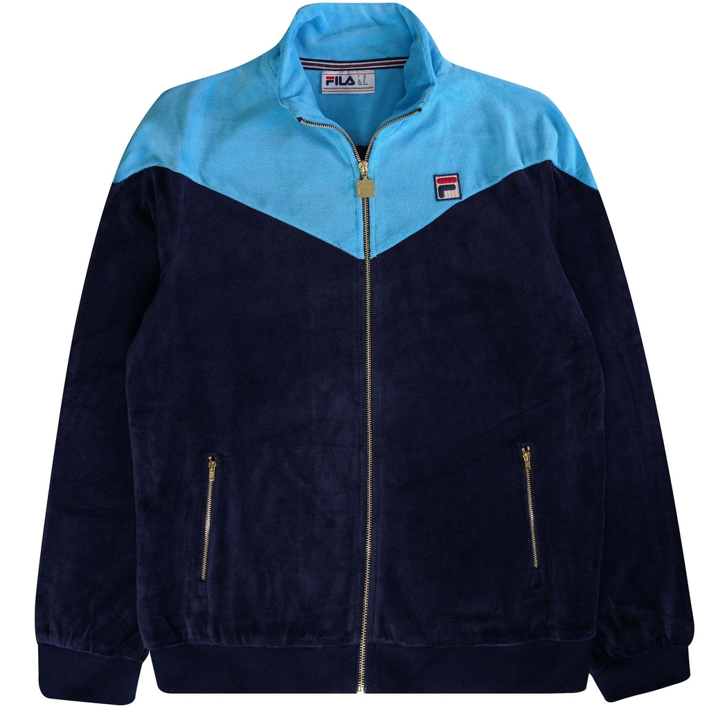 Fila Vintage Gus Velour Track Top - Navy