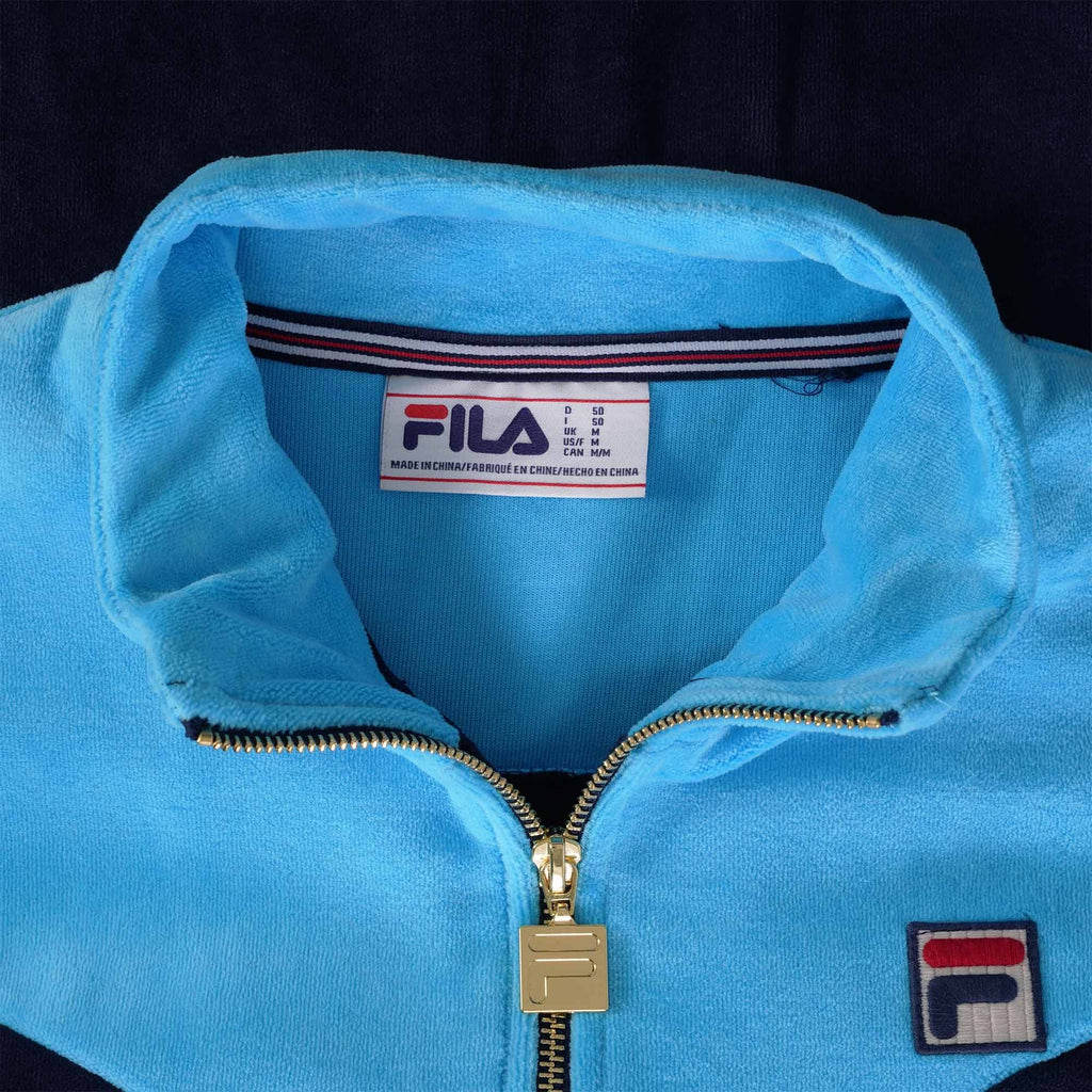 Fila Vintage Gus Velour Track Top - Navy