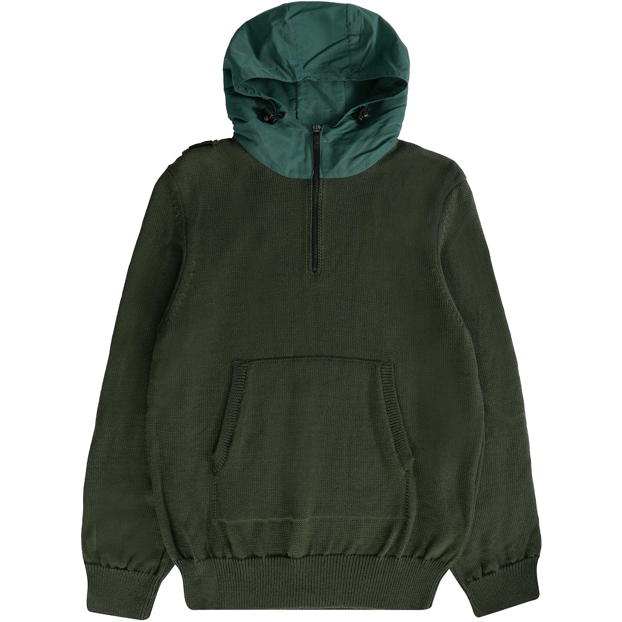 Ma Strum Quarter Zip Hooded Knit - Oil Slick