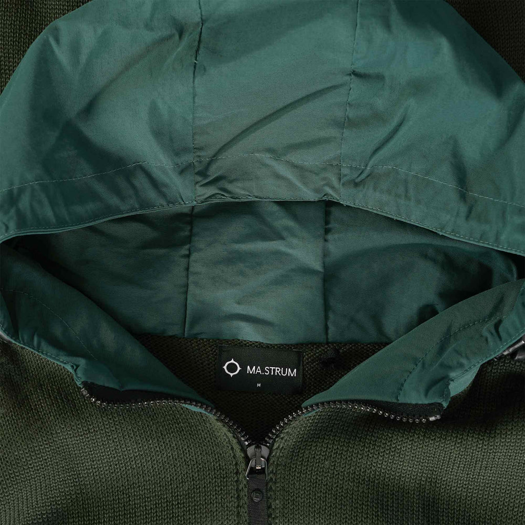 Ma Strum Quarter Zip Hooded Knit - Oil Slick