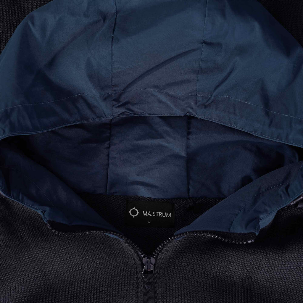 Ma Strum Quarter Zip Hooded Knit - Dark Navy