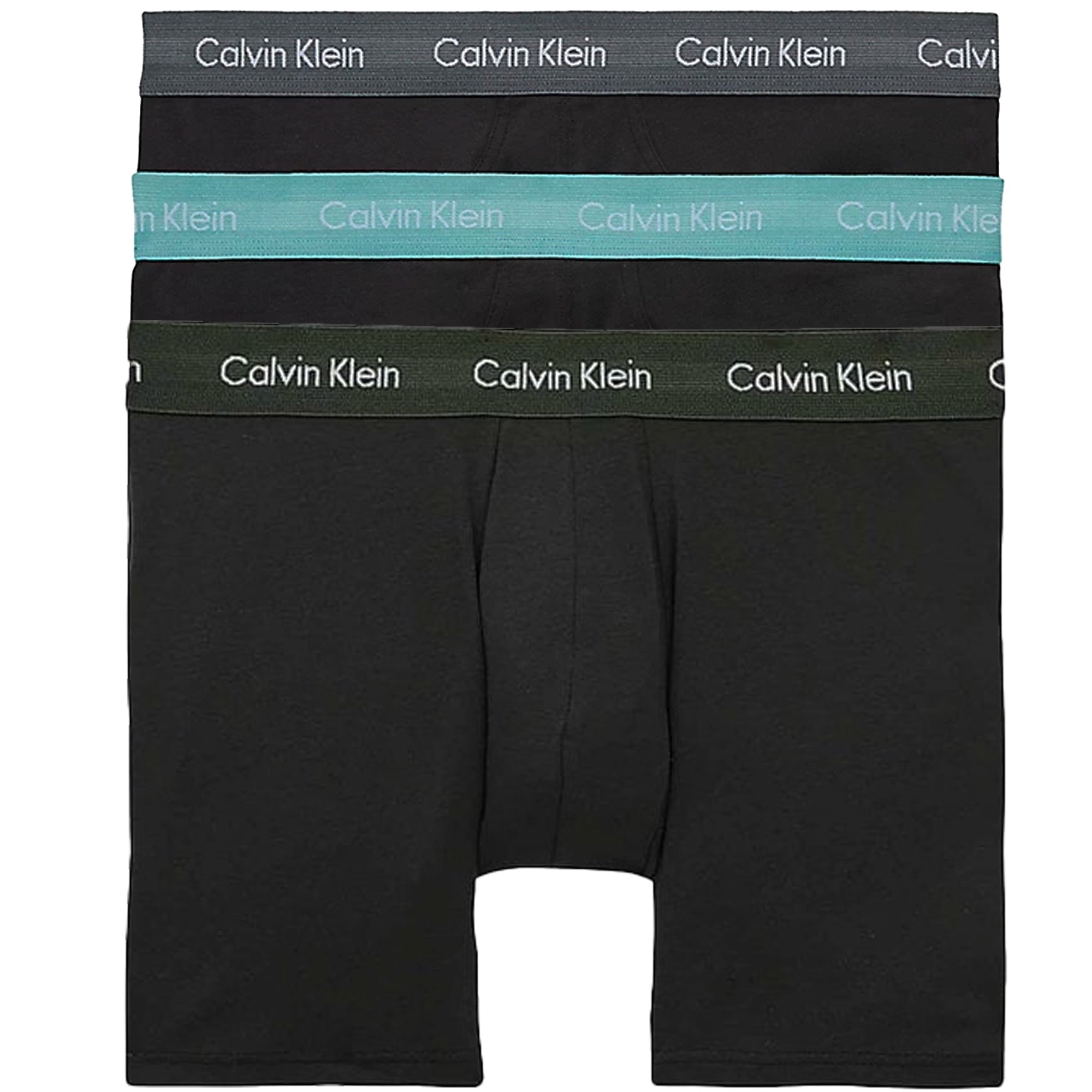 Calvin Klein 3 Pack Cotton Trunks - B-Sleek Grey/ Tourmaline / Olive wbs