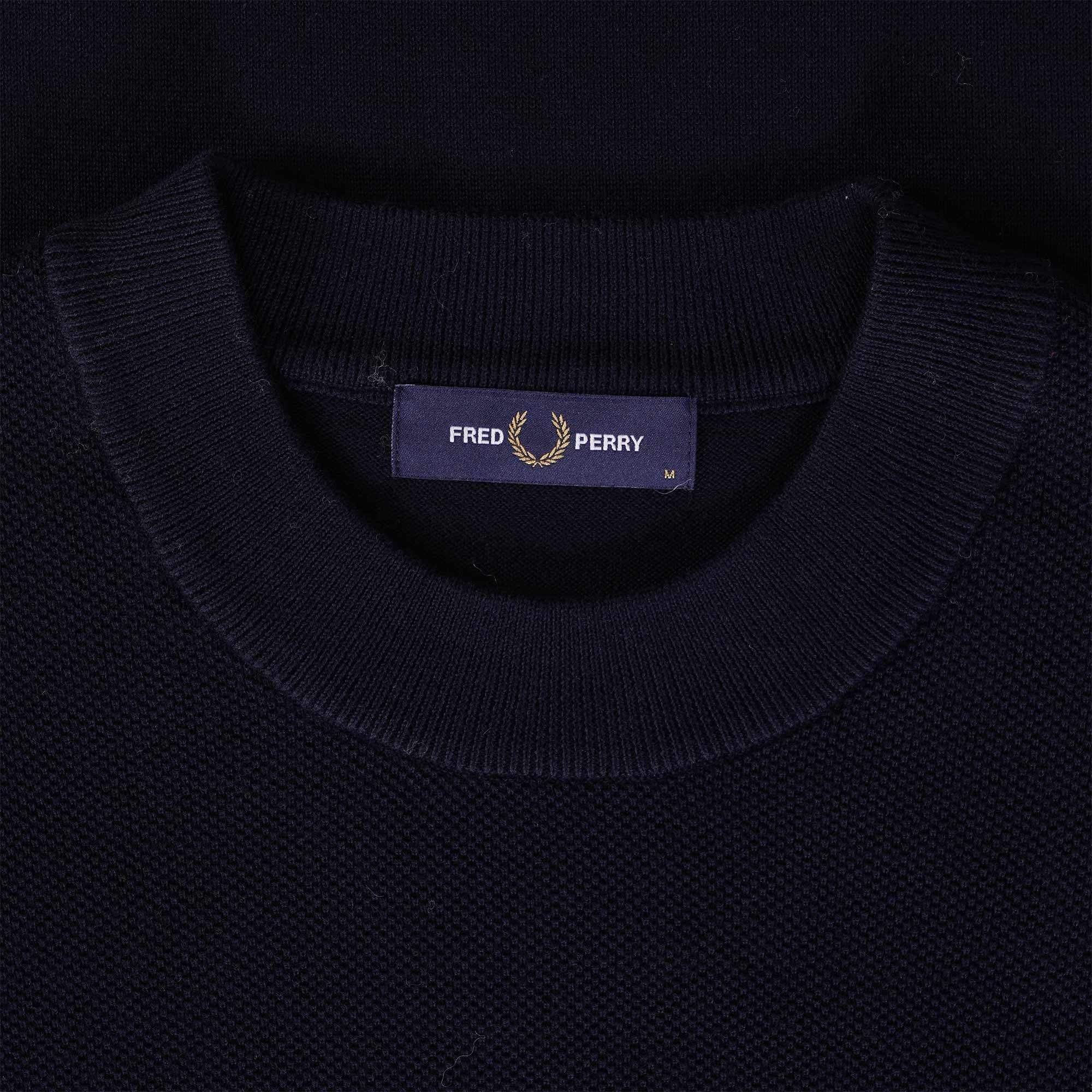 Fred Perry Bold Cuff Knitted T-Shirt - Navy