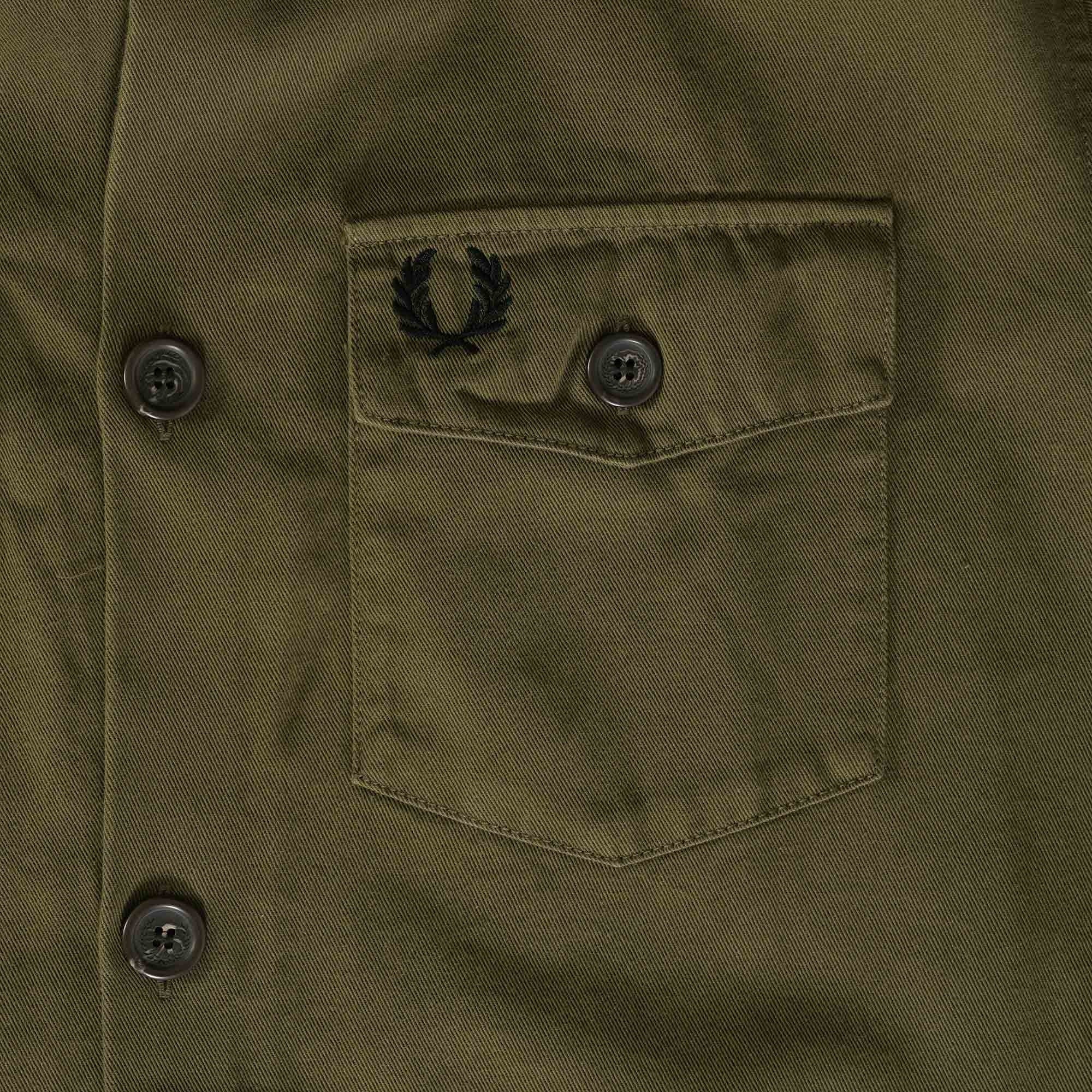 Fred Perry Twill Overshirt - Uniform Green