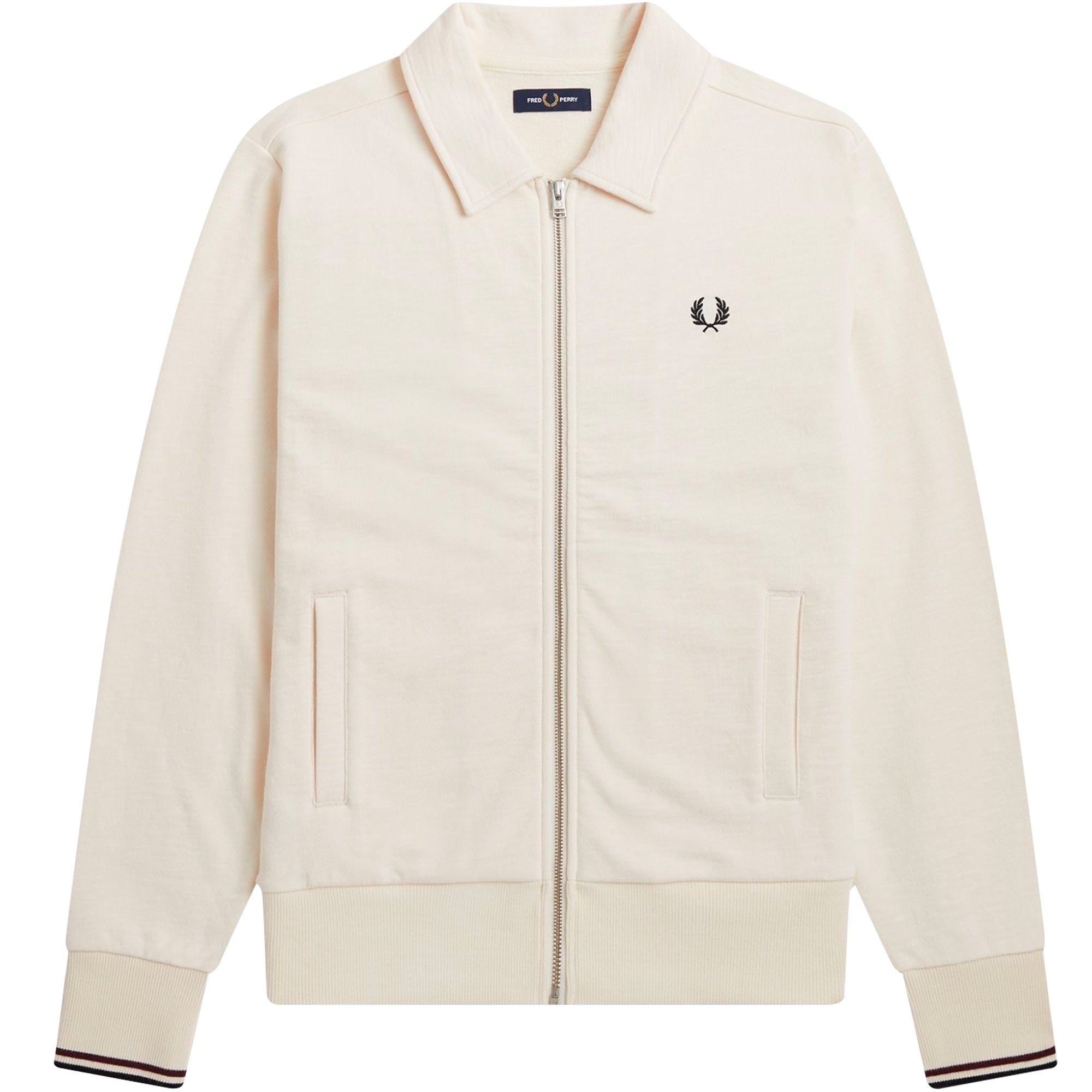 Fred Perry Zip Through Sweatshirt - Ecru