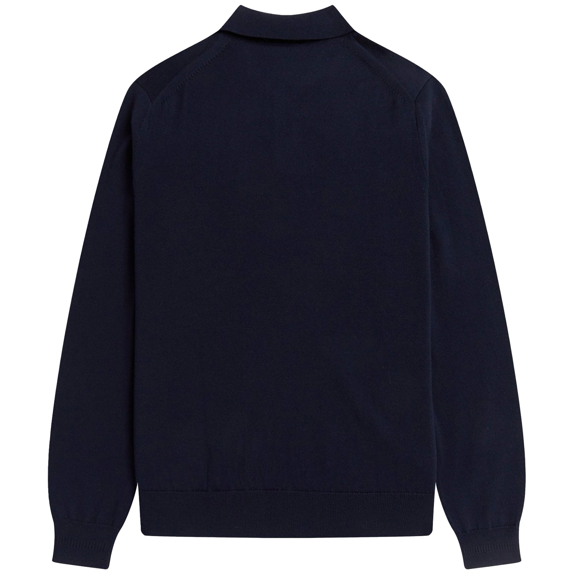 Fred Perry Long Sleeve Knitted Shirt - Navy
