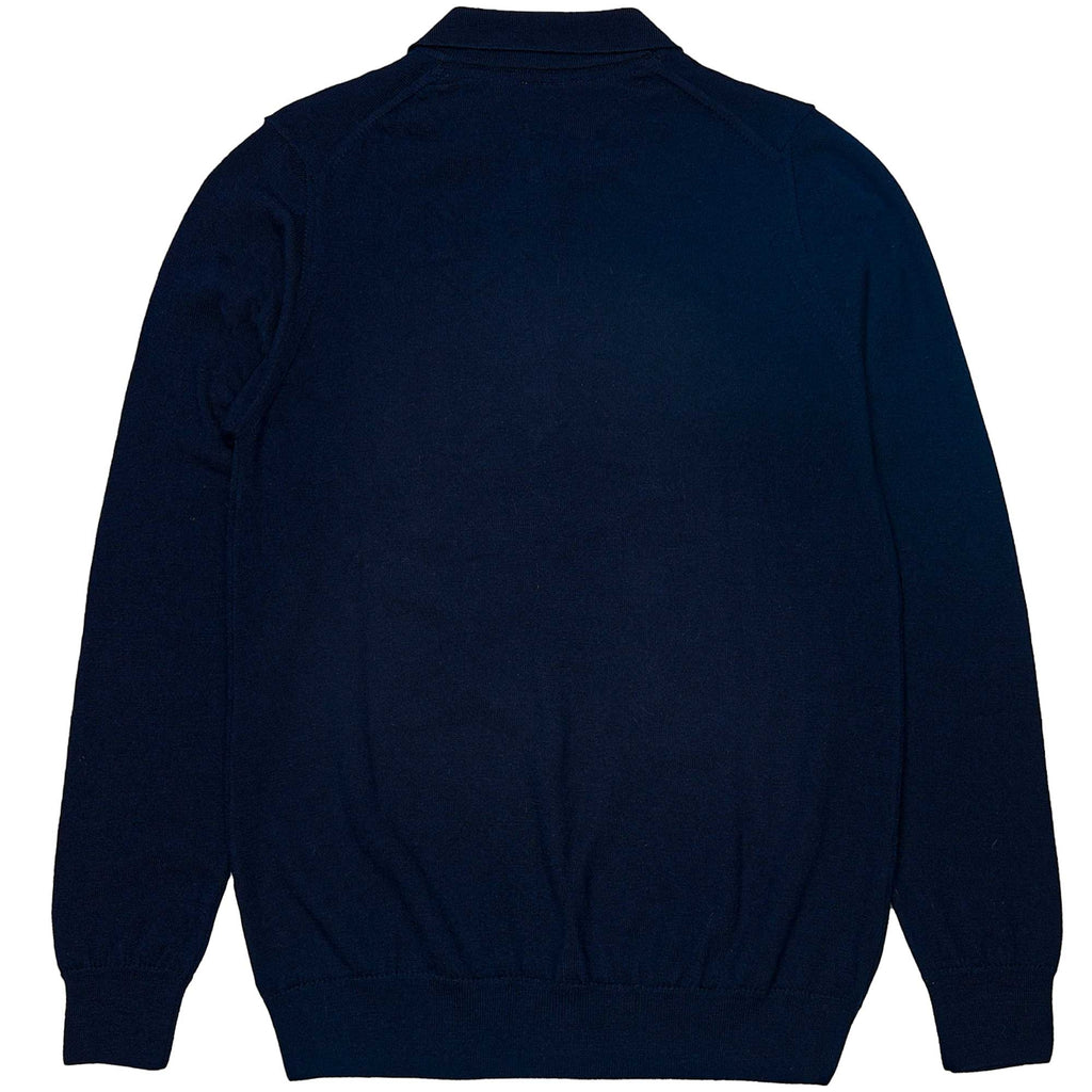 Lois Jeans Pascal Zip Light Merino Zip Knit Polo Top - Night Sky