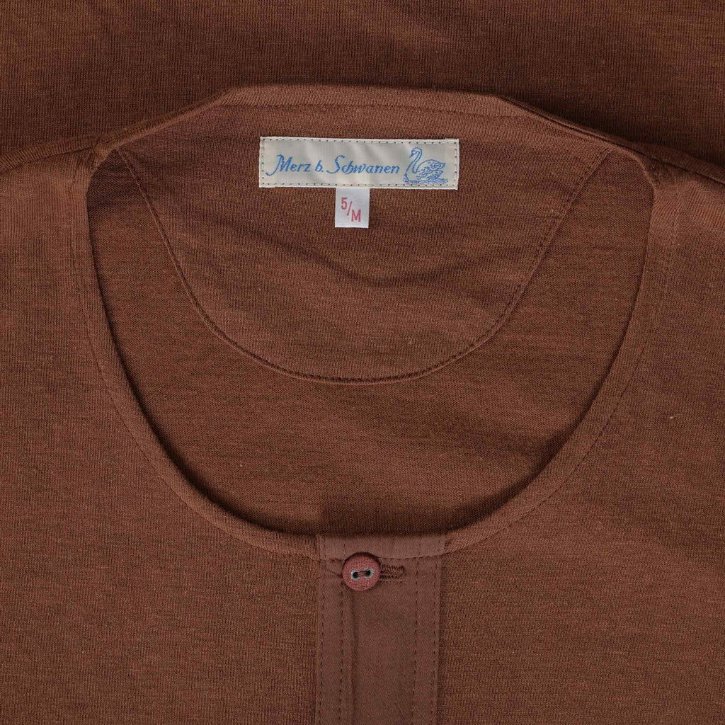 Merz b Schwanen Loopwheeled Henley 5.5oz Top - Tan