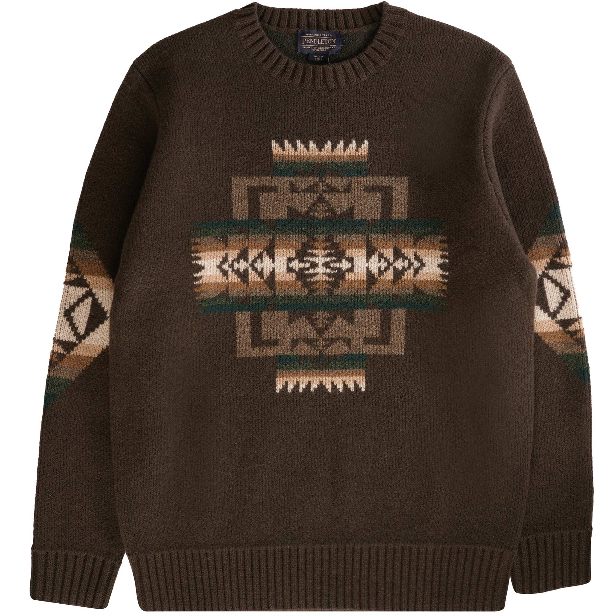 Pendleton Woolen Mills Chief Joseph Lambswool Crewneck - Brown