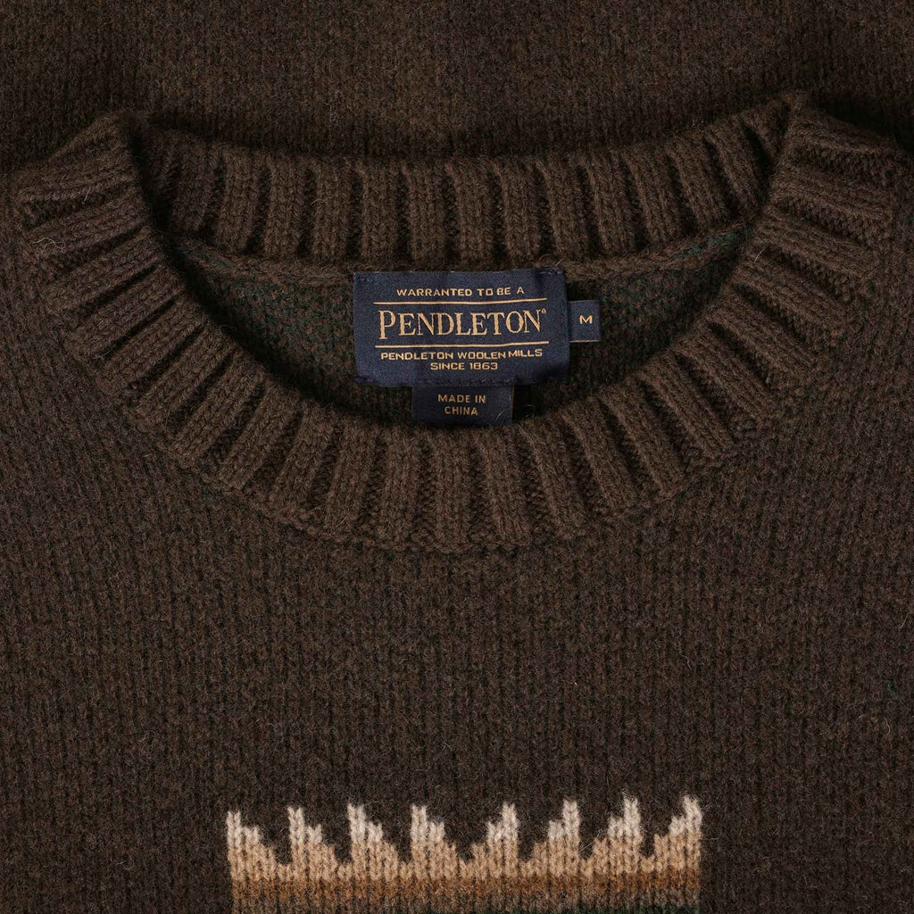Pendleton Woolen Mills Chief Joseph Lambswool Crewneck - Brown