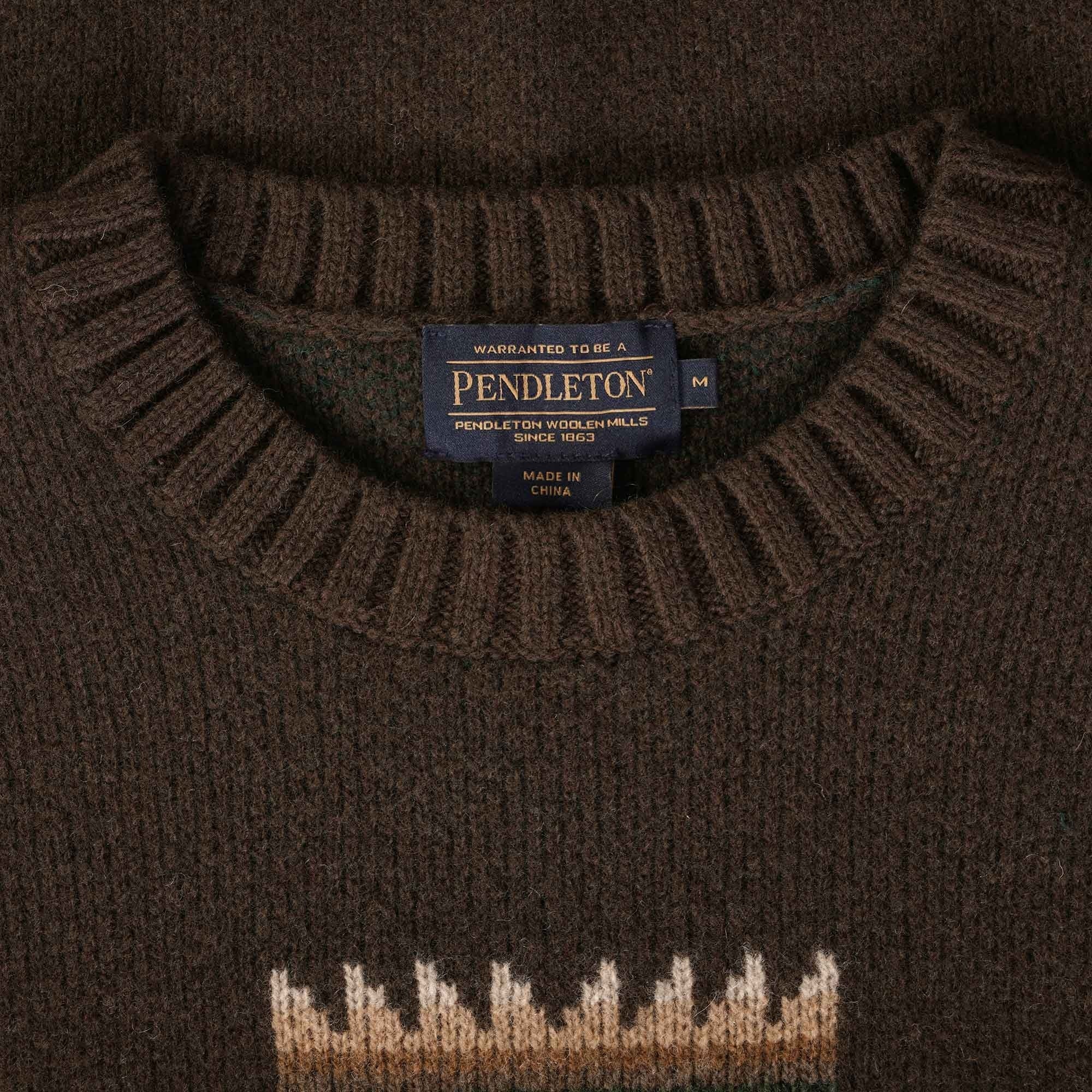Pendleton Woolen Mills Chief Joseph Lambswool Crewneck - Brown
