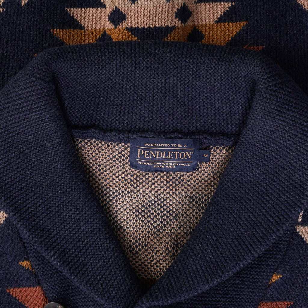 Pendleton Woolen Mills Mission Trails Cotton Cardigan - Navy