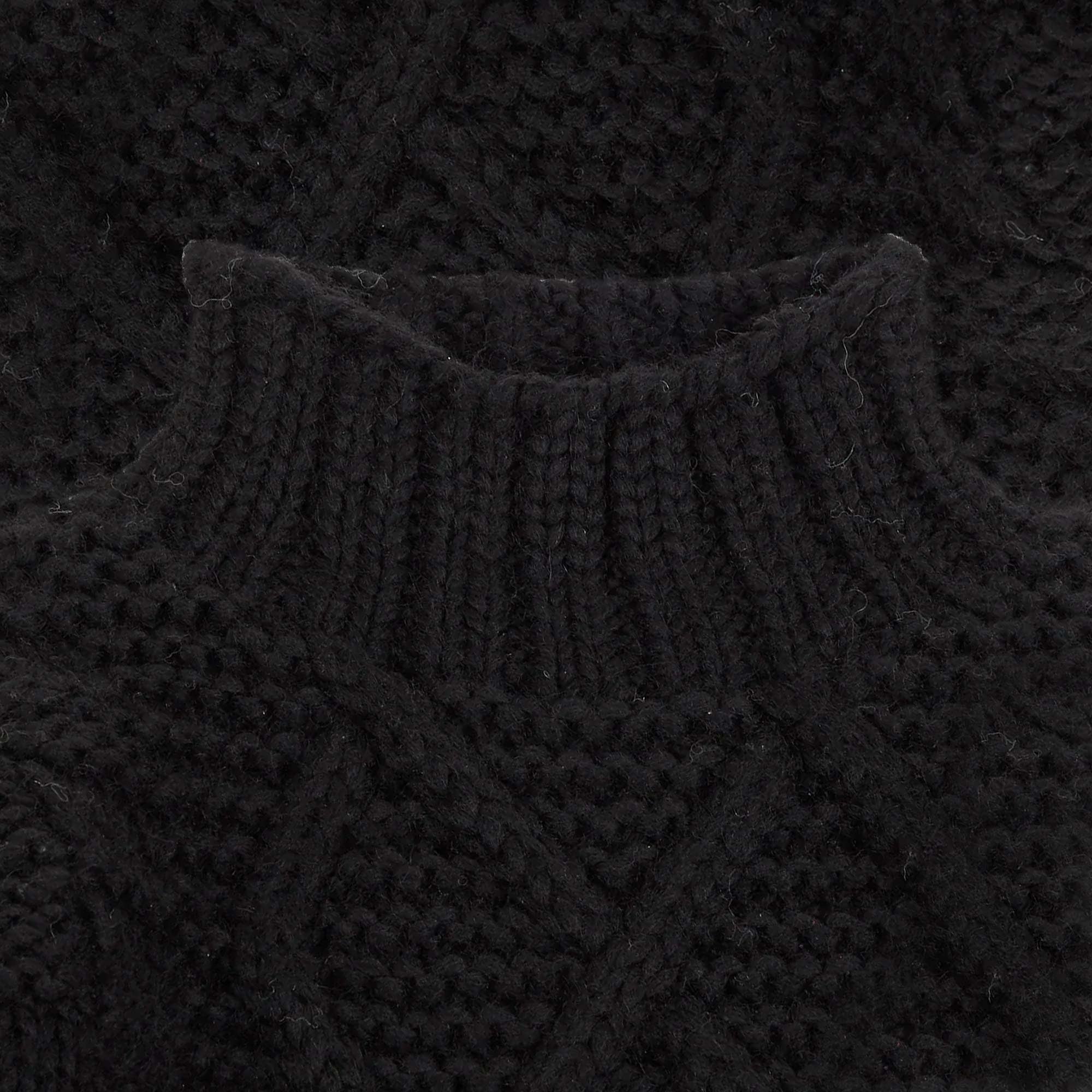 Maharishi Aran Knit Mock Neck Jumper - Black