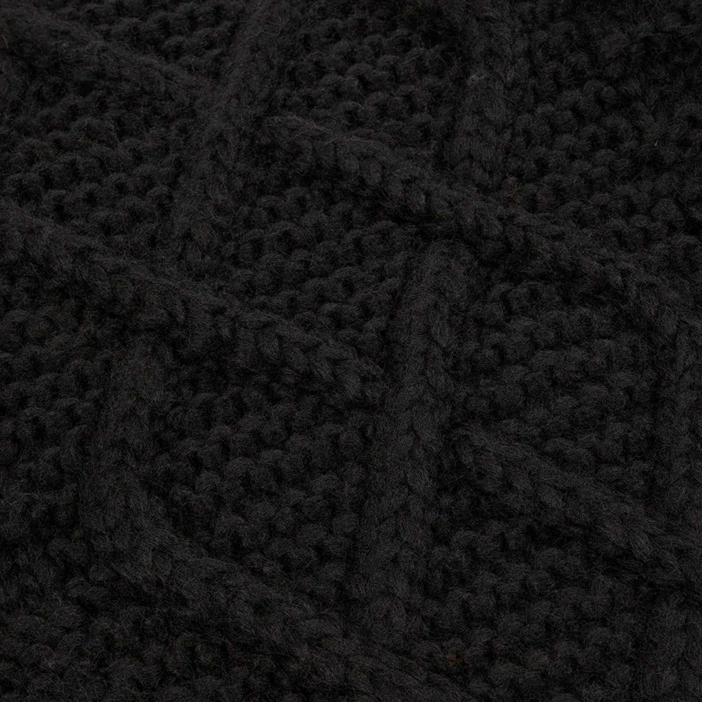 Maharishi Aran Knit Mock Neck Jumper - Black