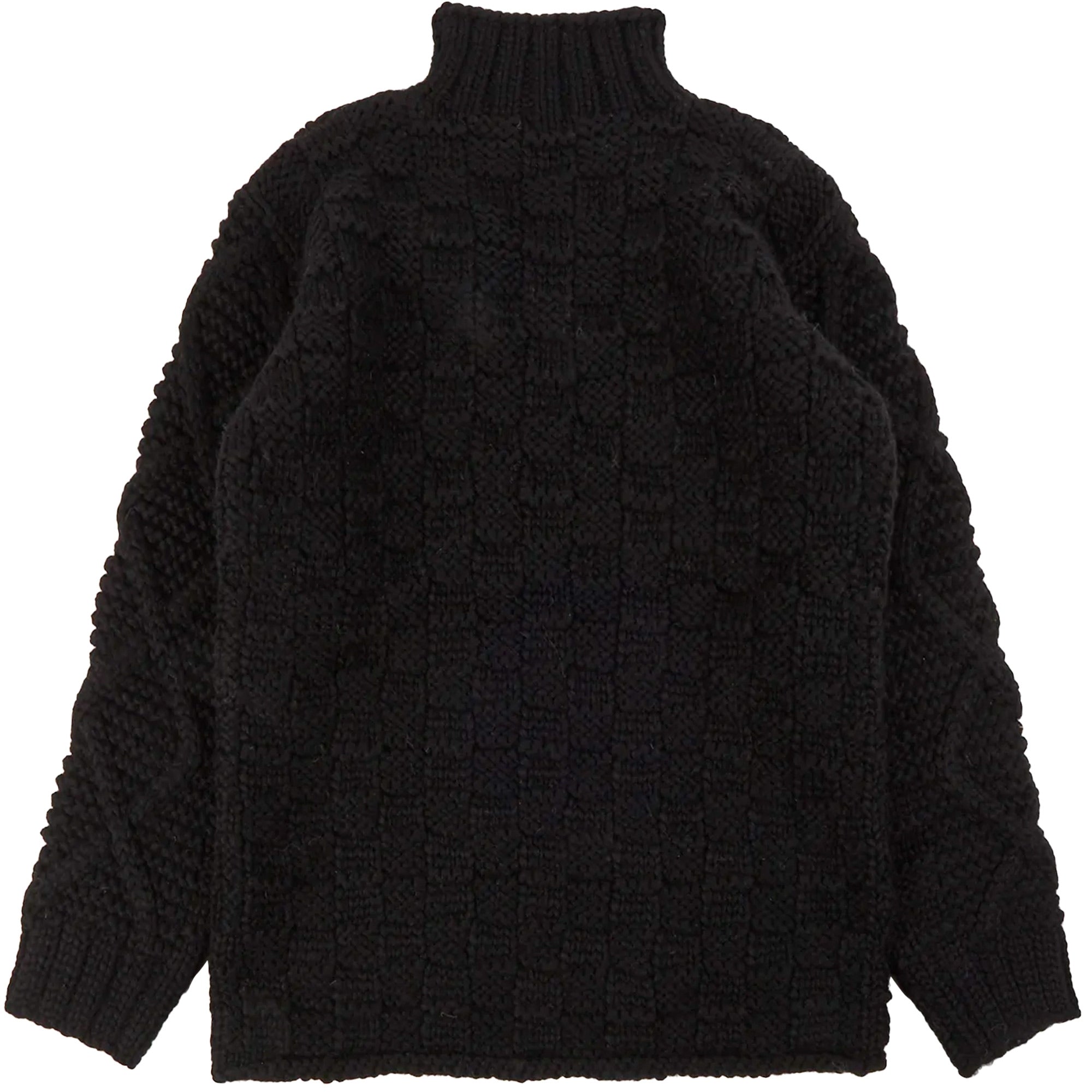 Maharishi Aran Knit Mock Neck Jumper - Black