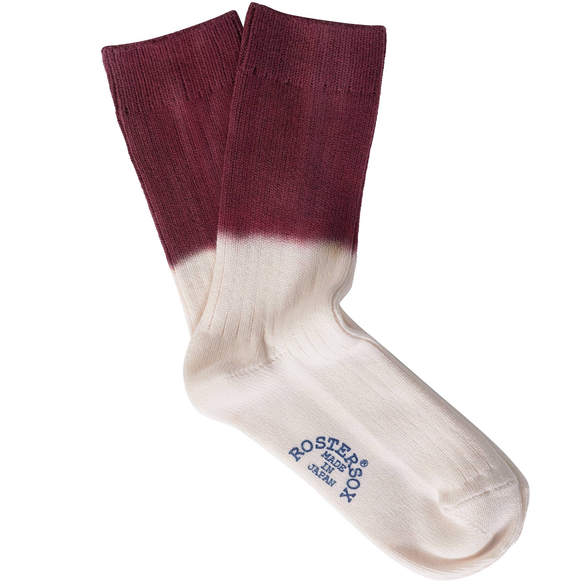 Rostersox Hard Rib Socks - Burgundy/Cream