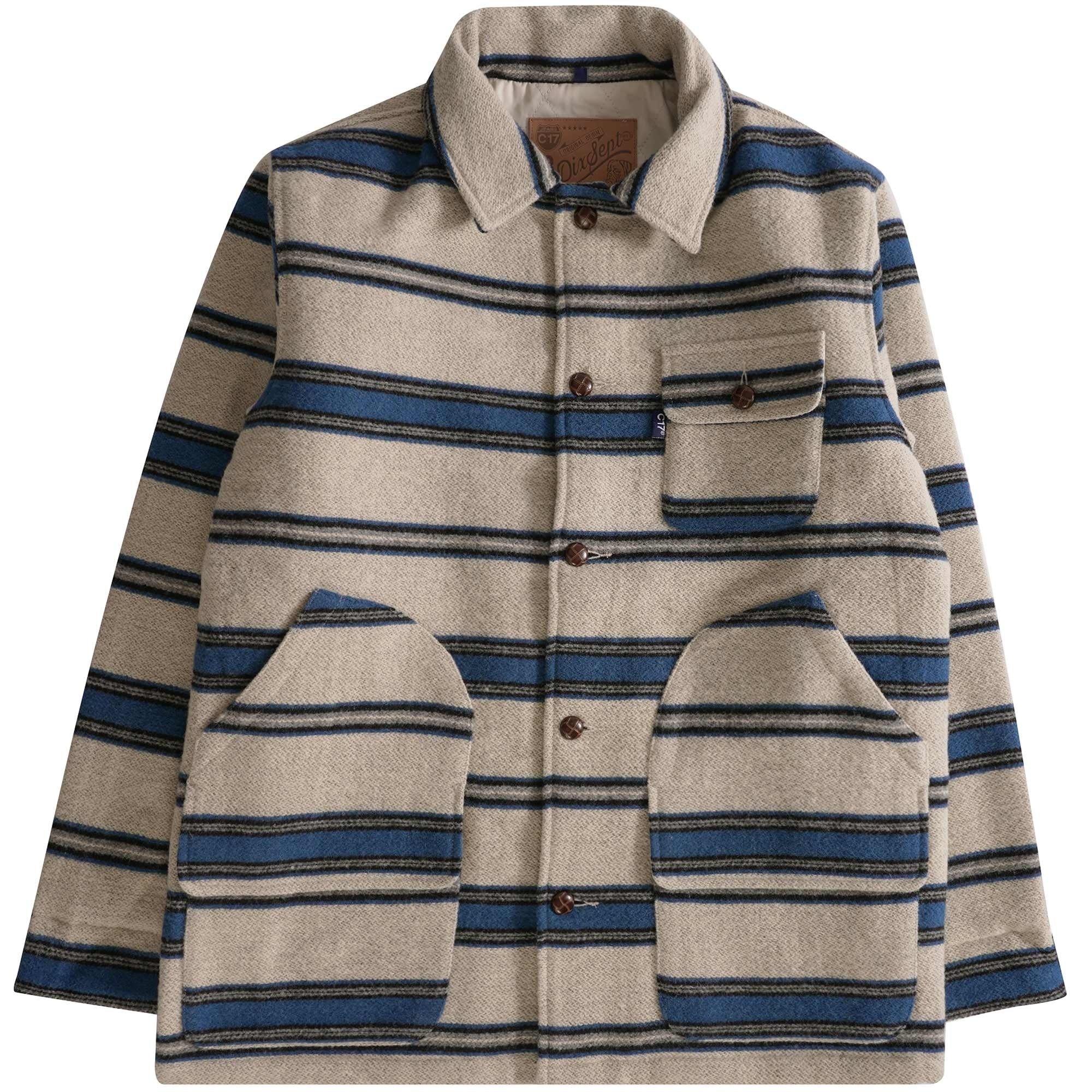 C17 Jeans Malbro Stripe Quilt lined Jacket - Natural