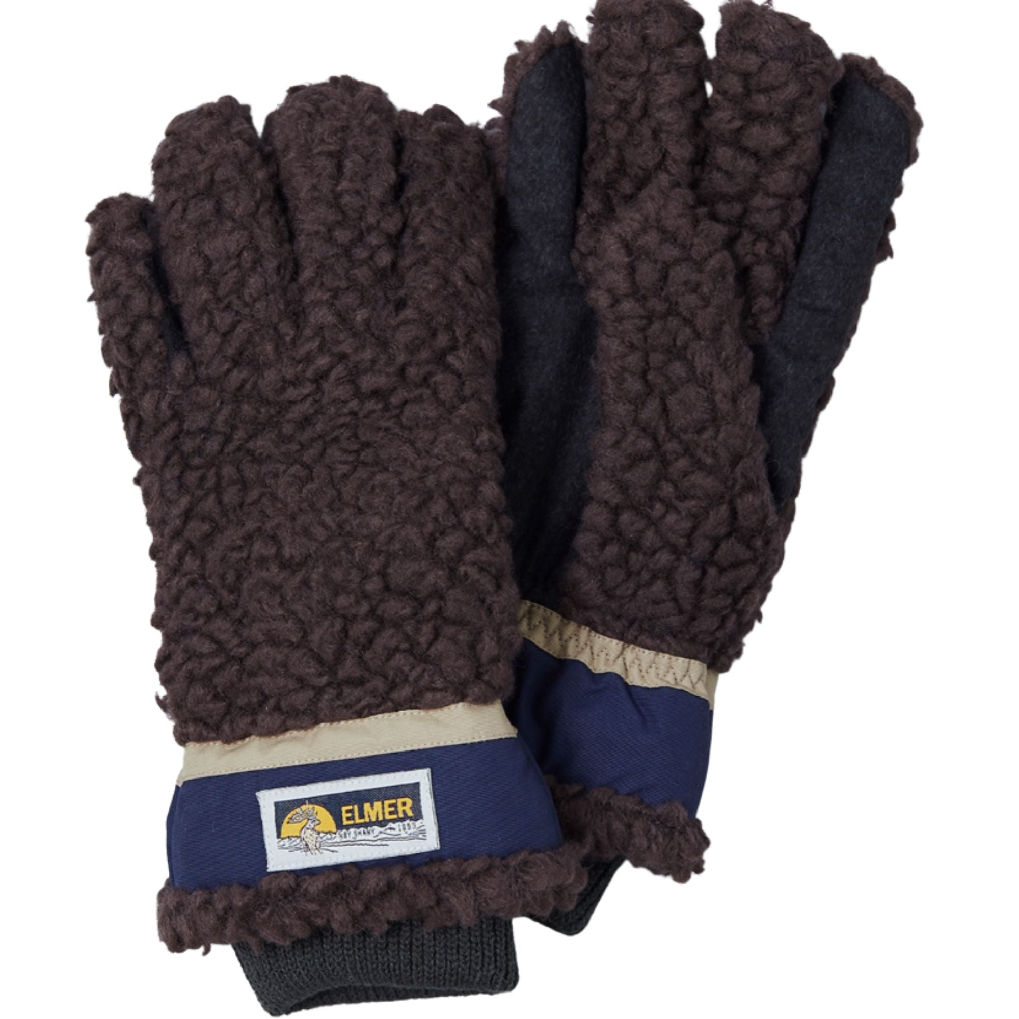 Elmer Gloves Wool Pile 5 Fingers Gloves - Brown