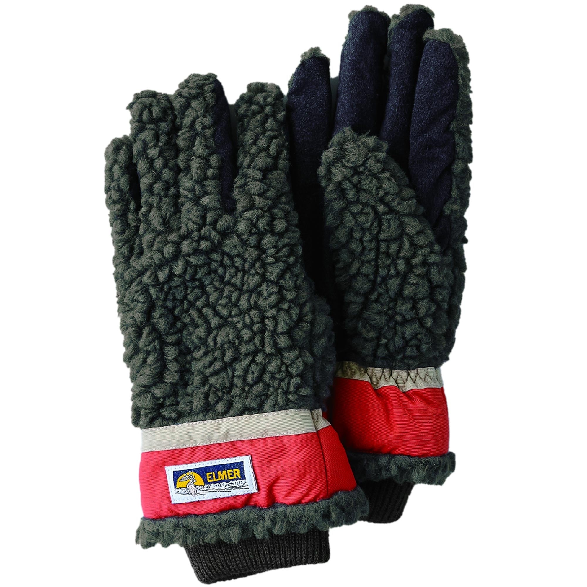 Elmer Gloves Wool Pile 5 Fingers Gloves - Khaki