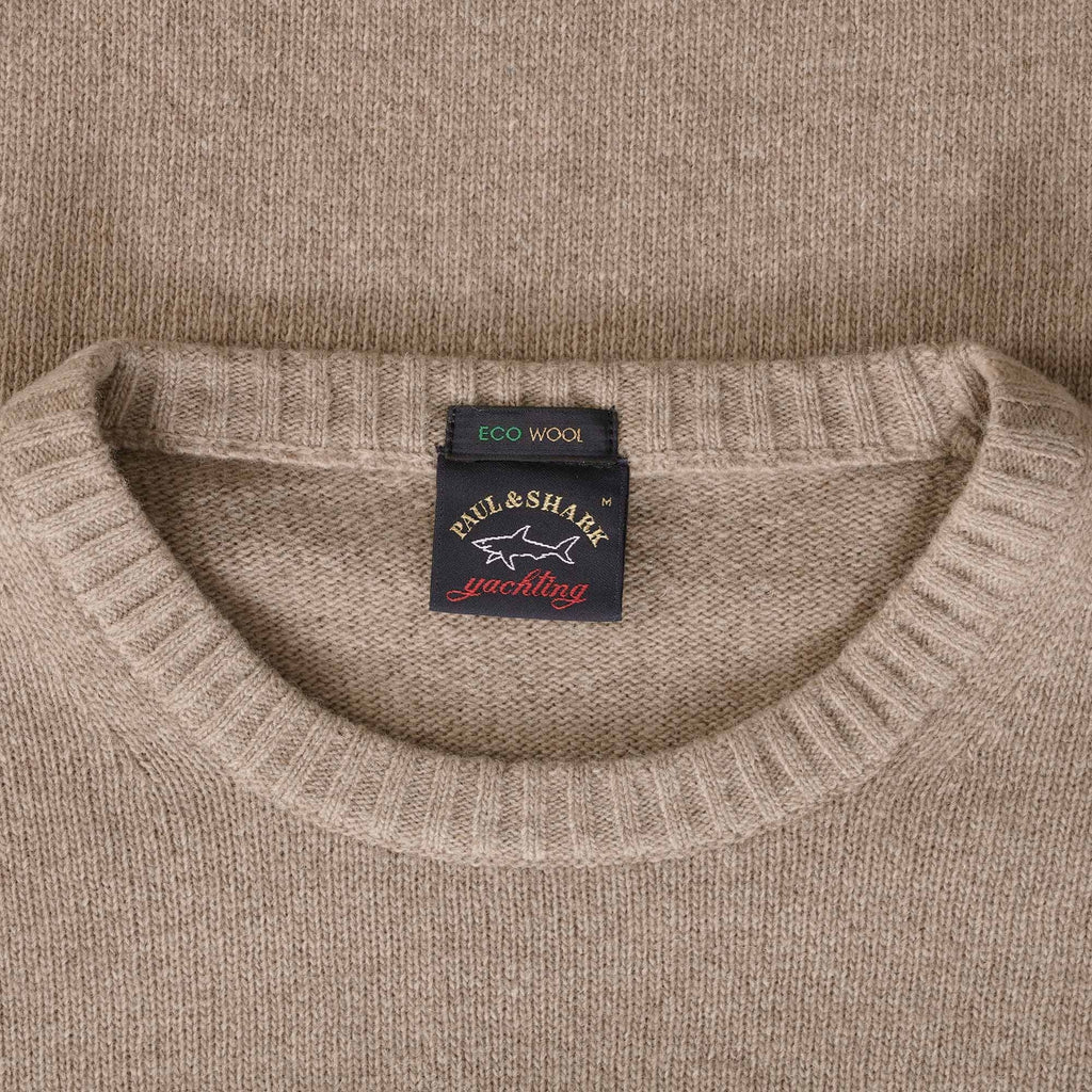 Paul and Shark Crew Neck Jumper - Beige