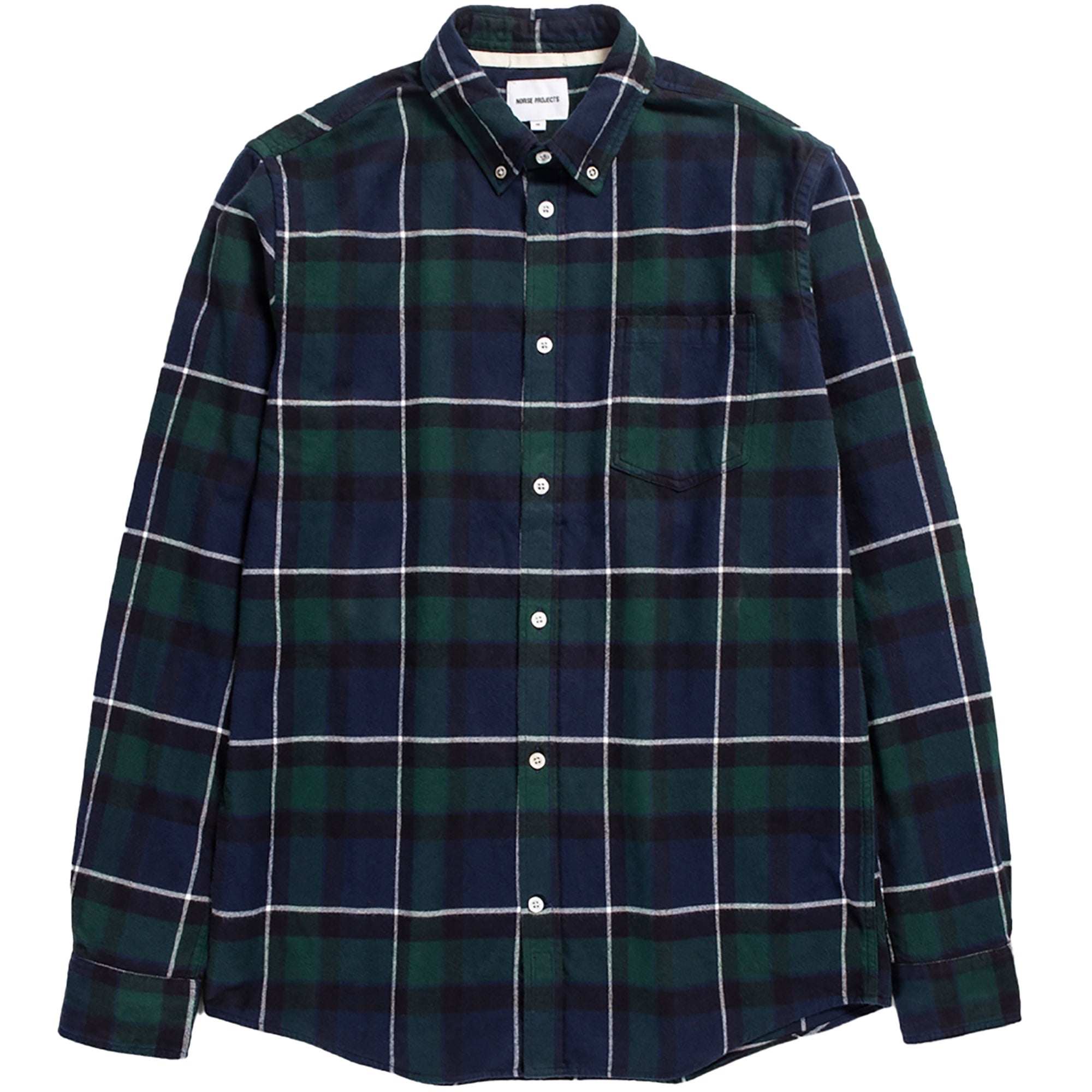 Norse Projects Anton Brushed Checked Flannel - Black Watch