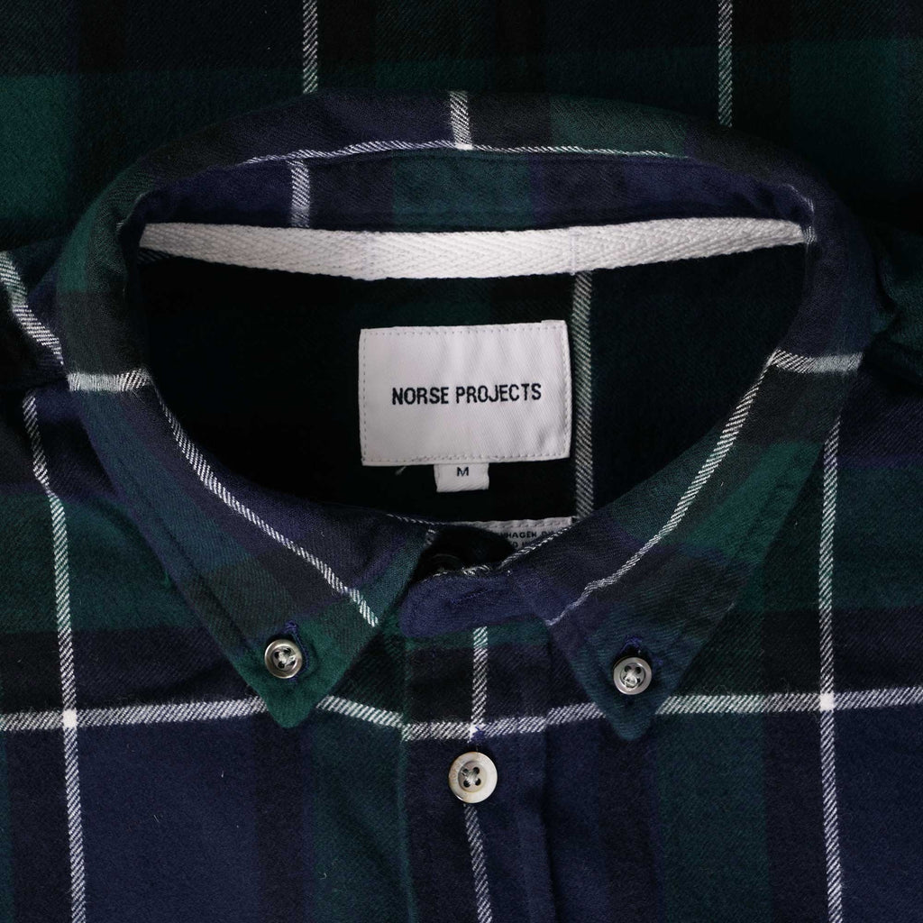 Norse Projects Anton Brushed Checked Flannel - Black Watch