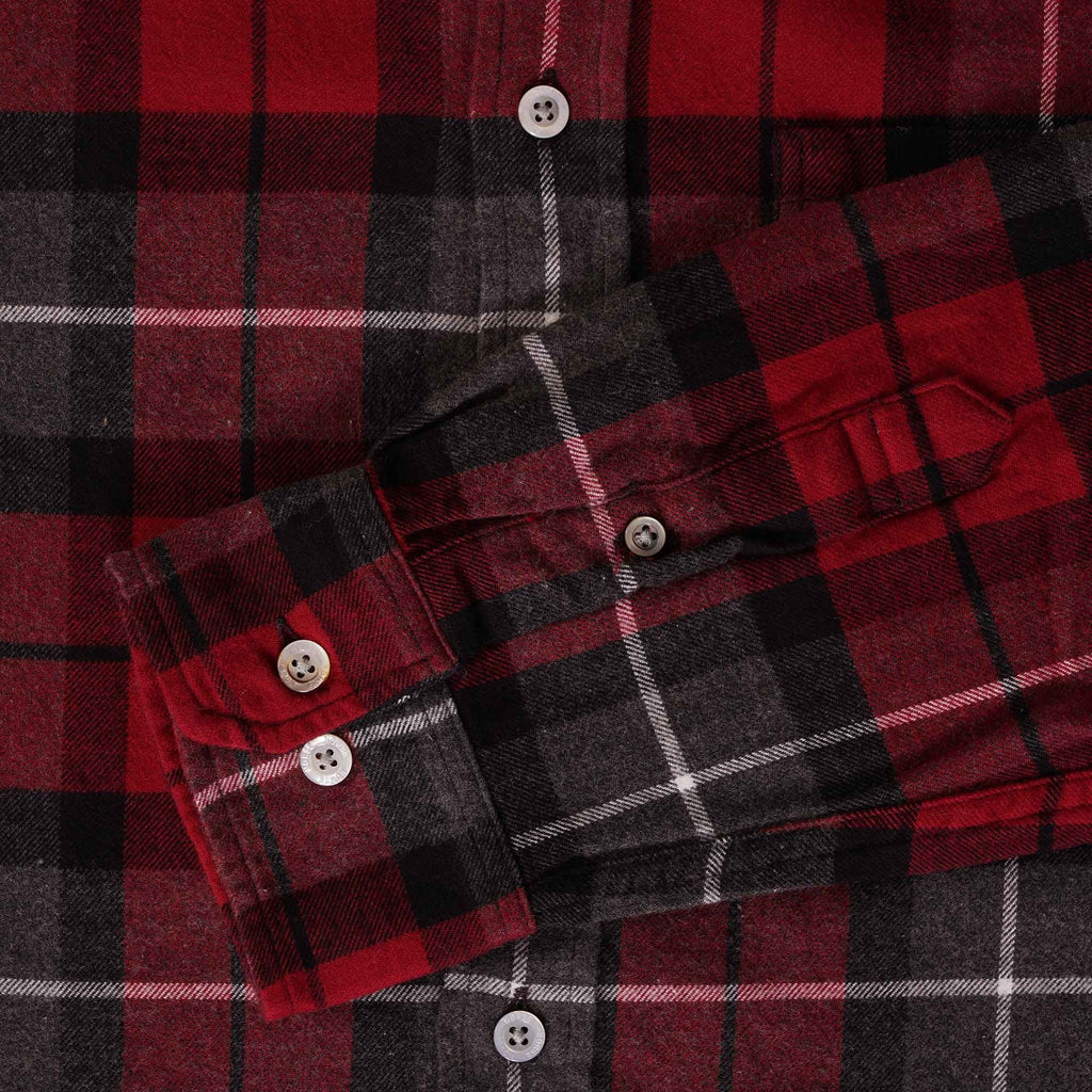 Norse Projects Anton Brushed Checked Flannel - Burgundy