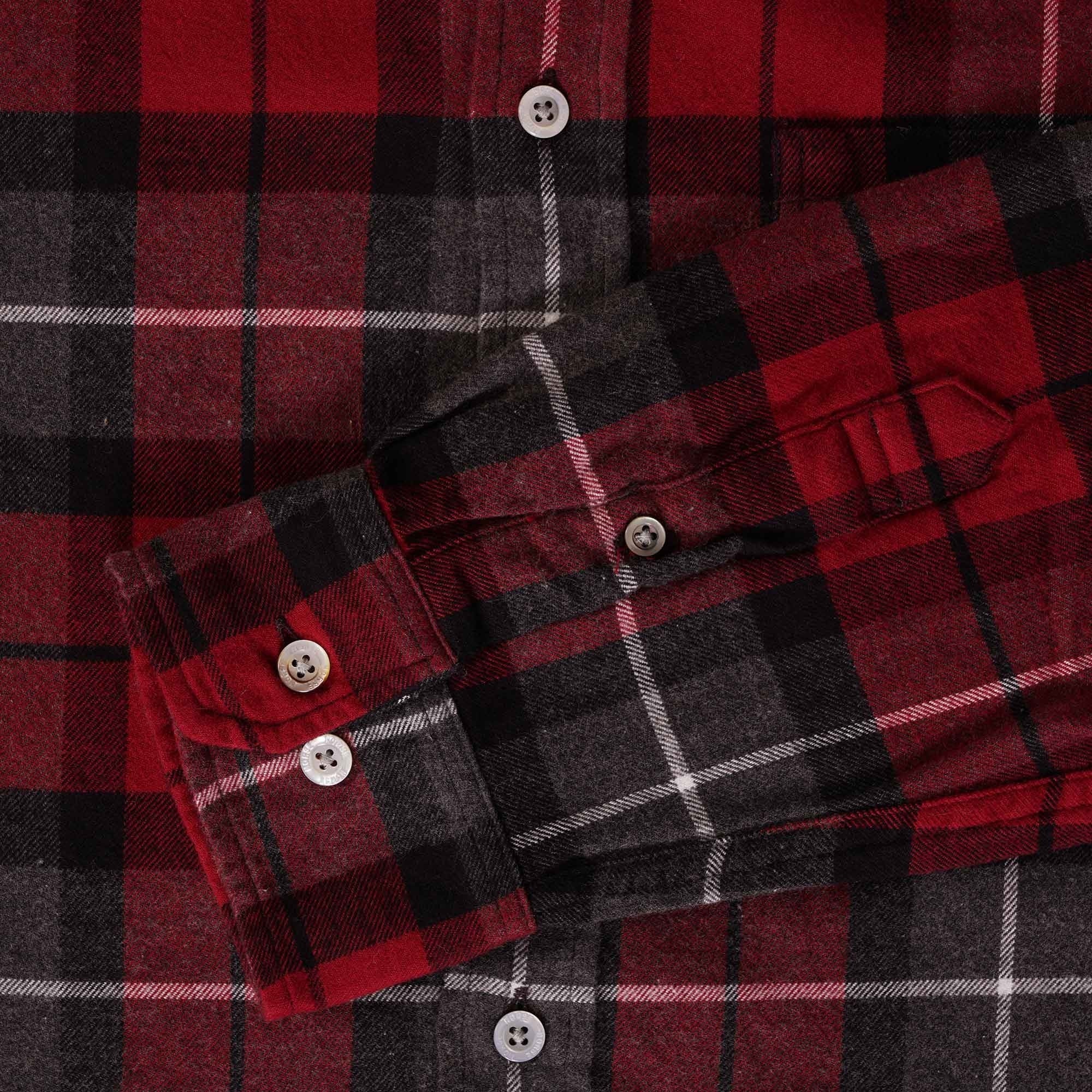 Norse Projects Anton Brushed Checked Flannel - Burgundy