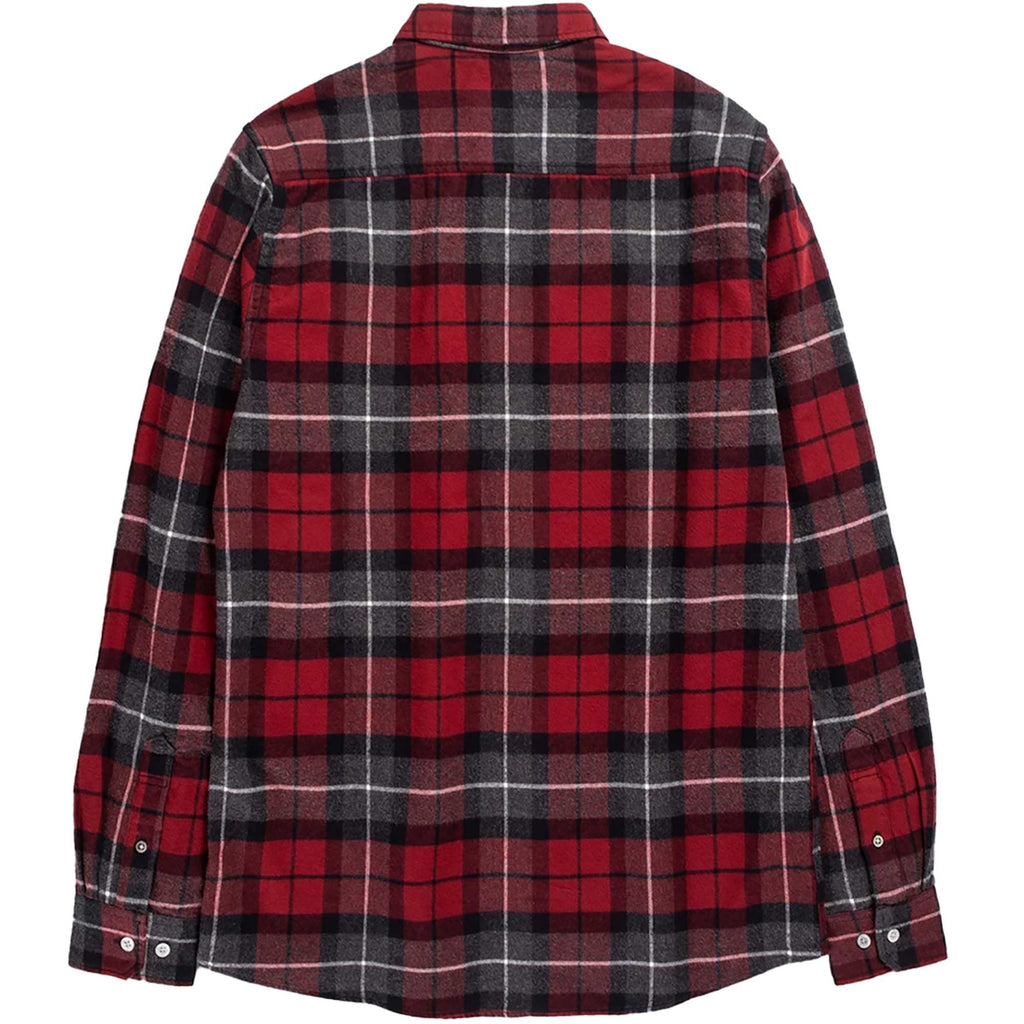 Norse Projects Anton Brushed Checked Flannel - Burgundy