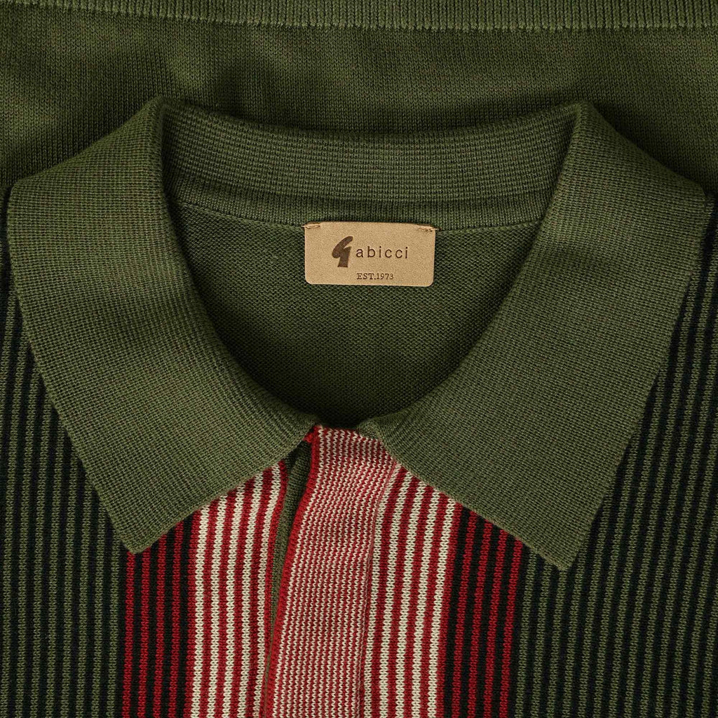 Gabicci Vintage Fiennes Long Sleeve Polo Top - Olivio