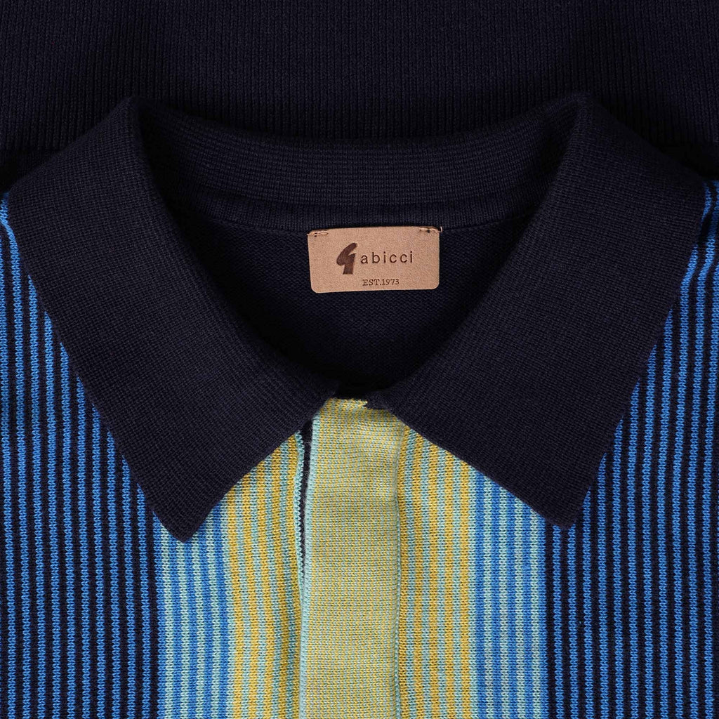 Gabicci Vintage Fiennes Long Sleeve Polo Top - Navy