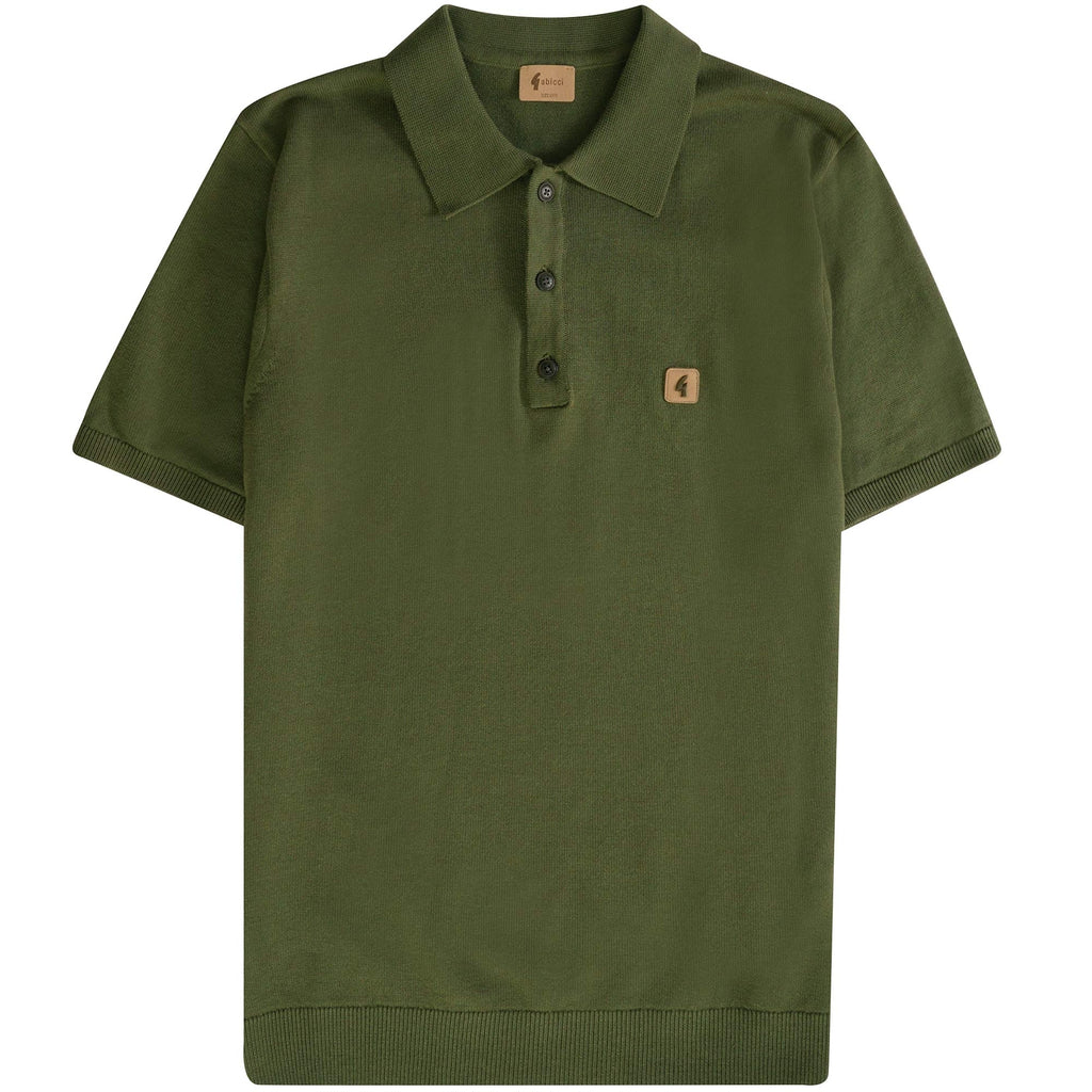 Gabicci Vintage Jackson Knitted Polo Shirt - Olivio