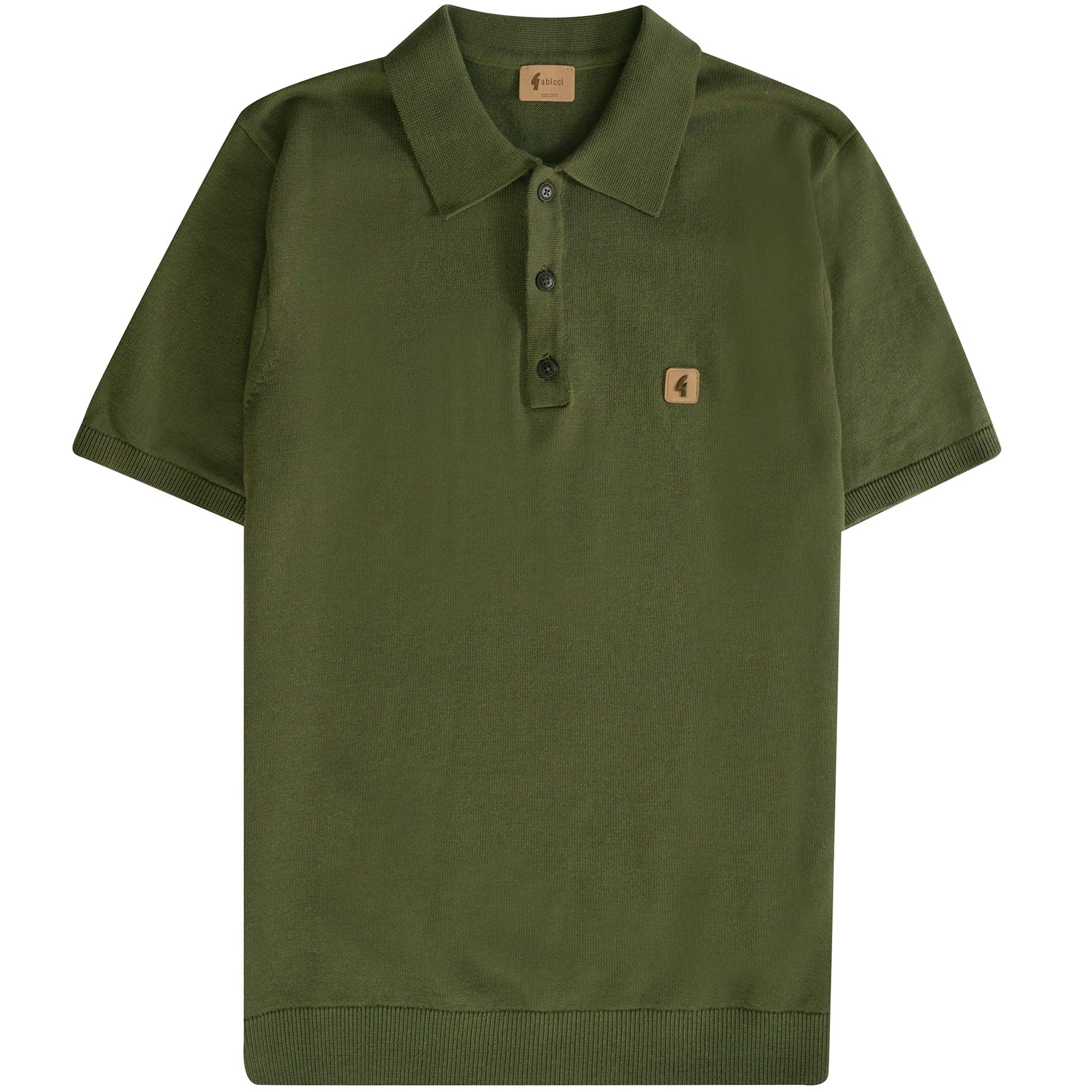 Gabicci Vintage Jackson Knitted Polo Shirt - Olivio
