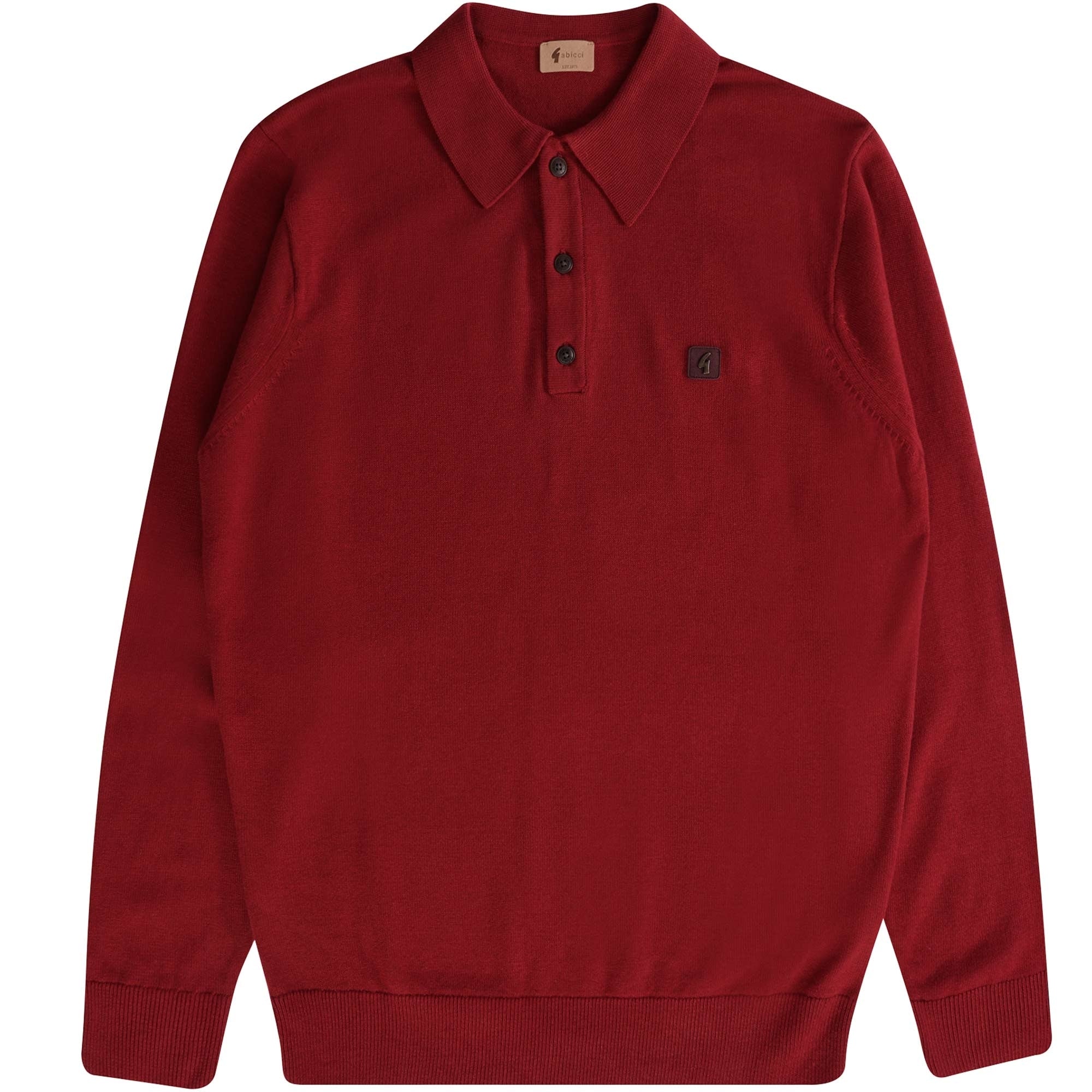 Gabicci Vintage Francesco Knit Polo Top - Rosso