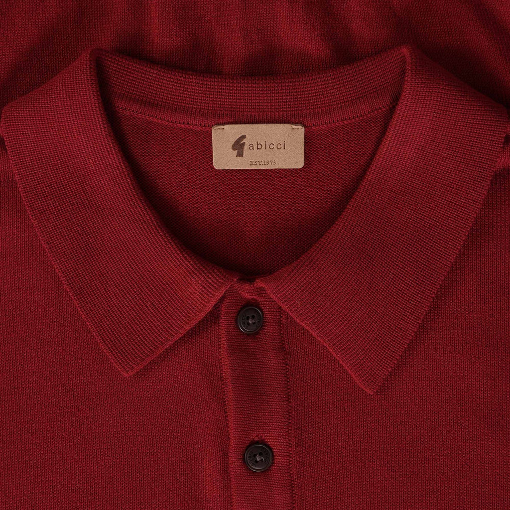 Gabicci Vintage Francesco Knit Polo Top - Rosso