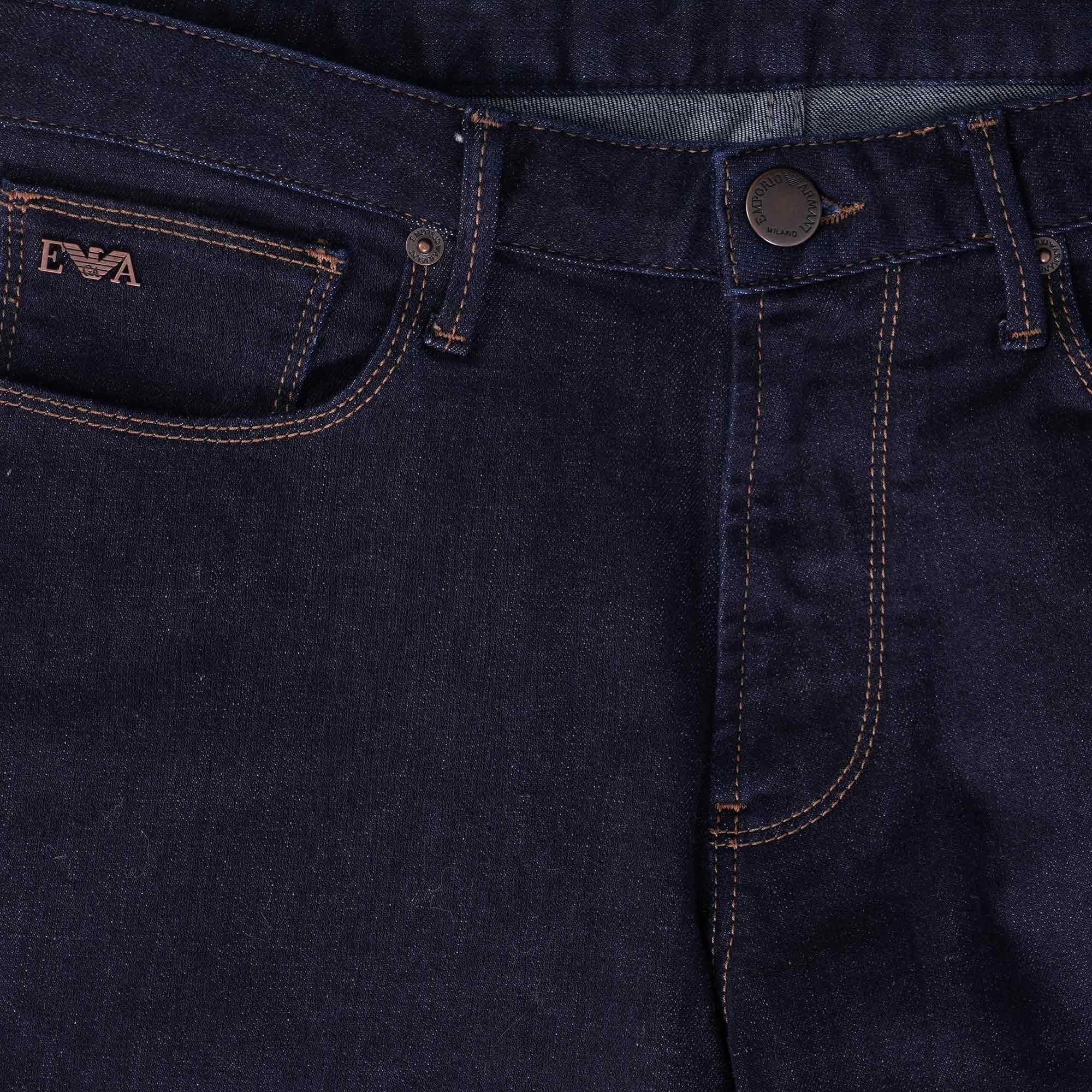 Emporio Armani J45 Regular-fit Comfort-Denim Twill Jeans - Denim Blue