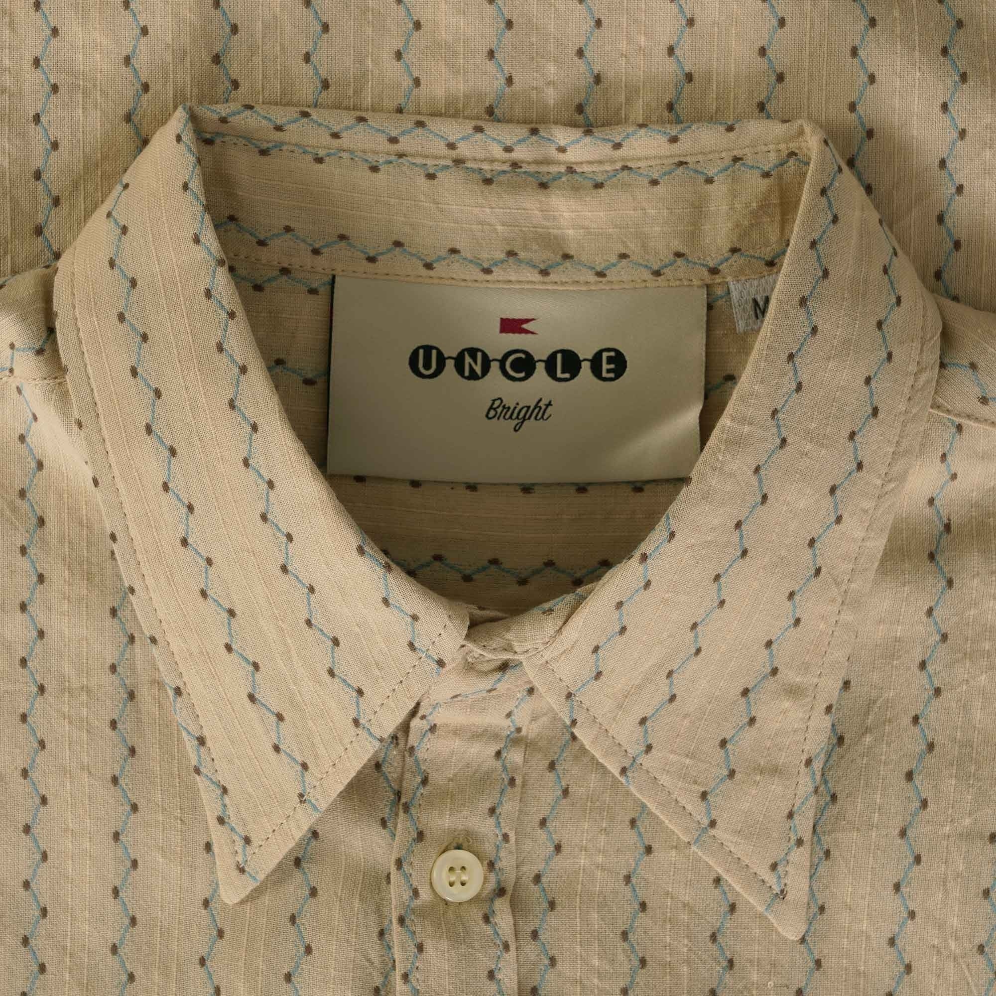 Uncle Bright Curtis Zig Zag Shirt - Cream