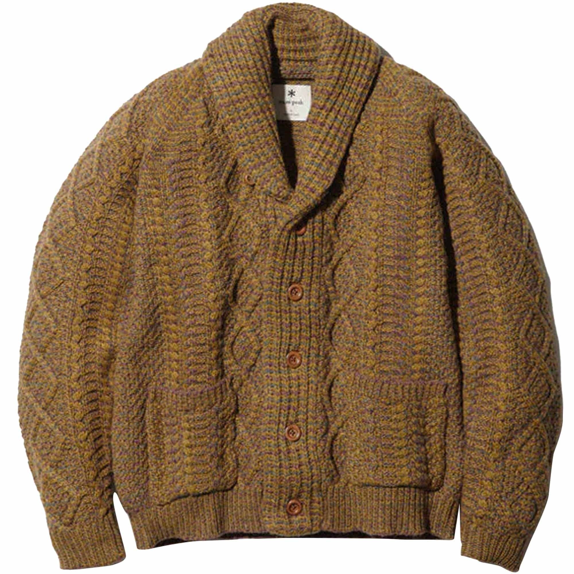 Snow Peak Alpaca Knit Cardigan - Mustard Mix
