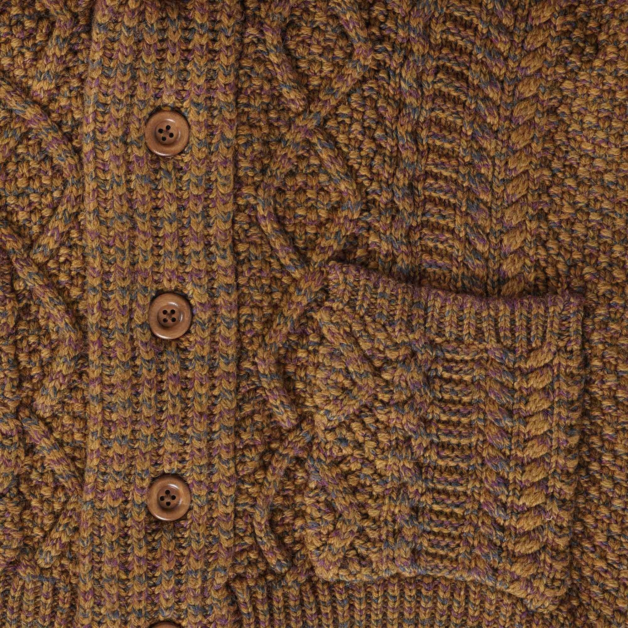 Snow Peak Alpaca Knit Cardigan - Mustard Mix