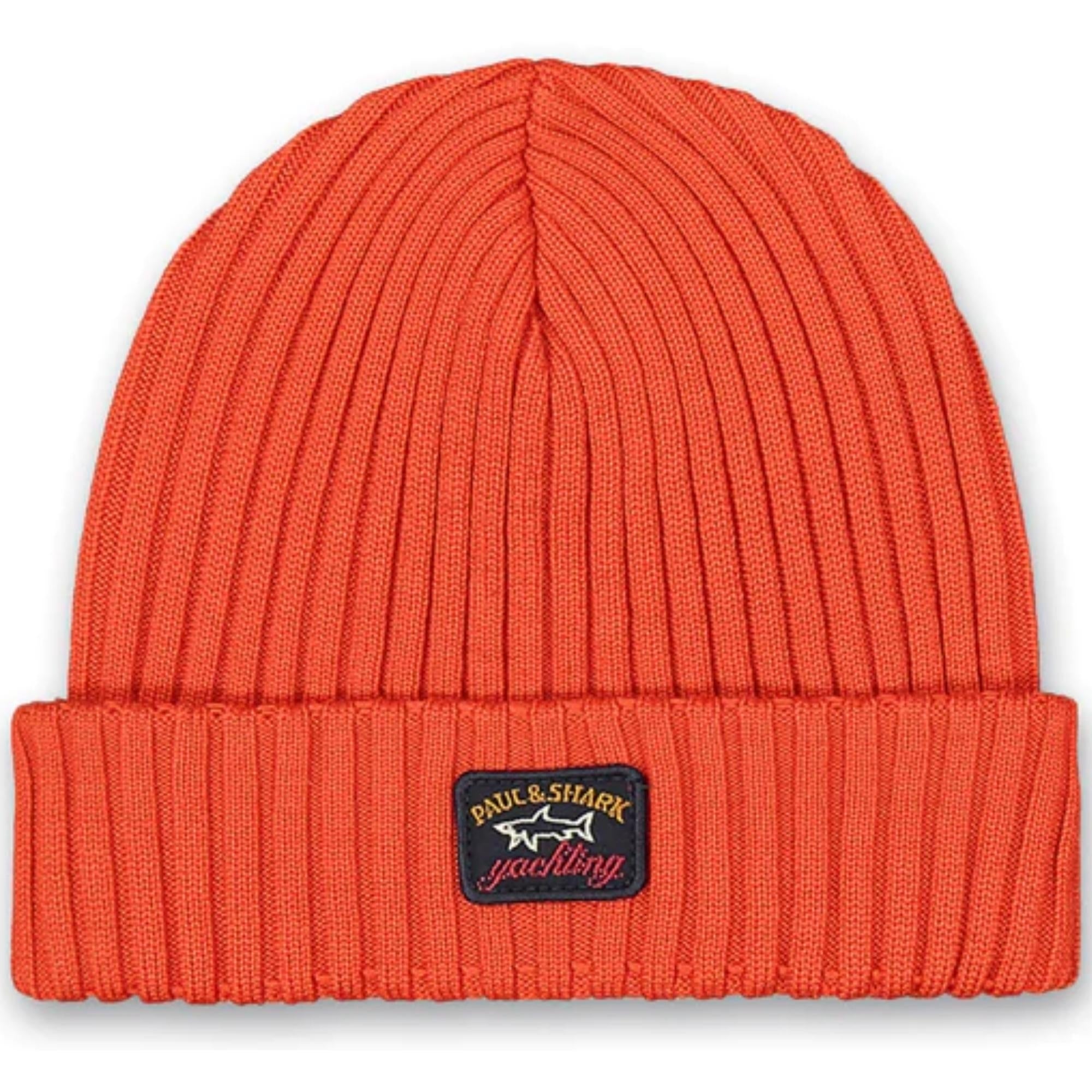 Paul and Shark Wool Beanie - Orange