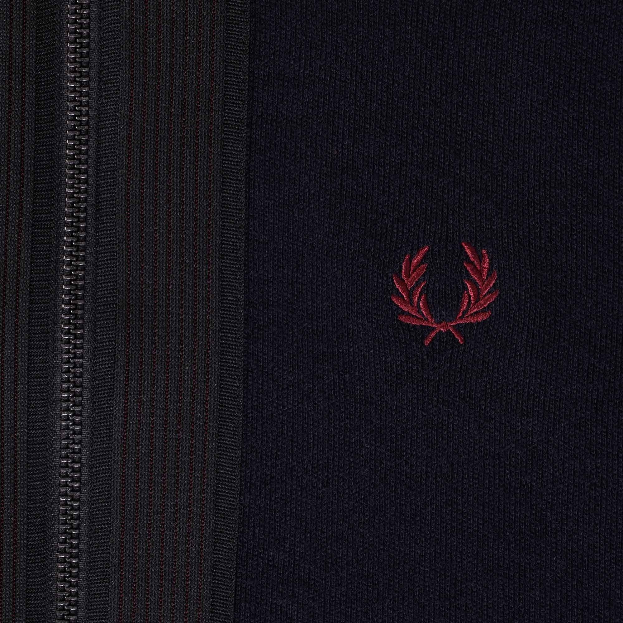 Fred Perry Striped Trim Zip-Through Cardigan - Navy
