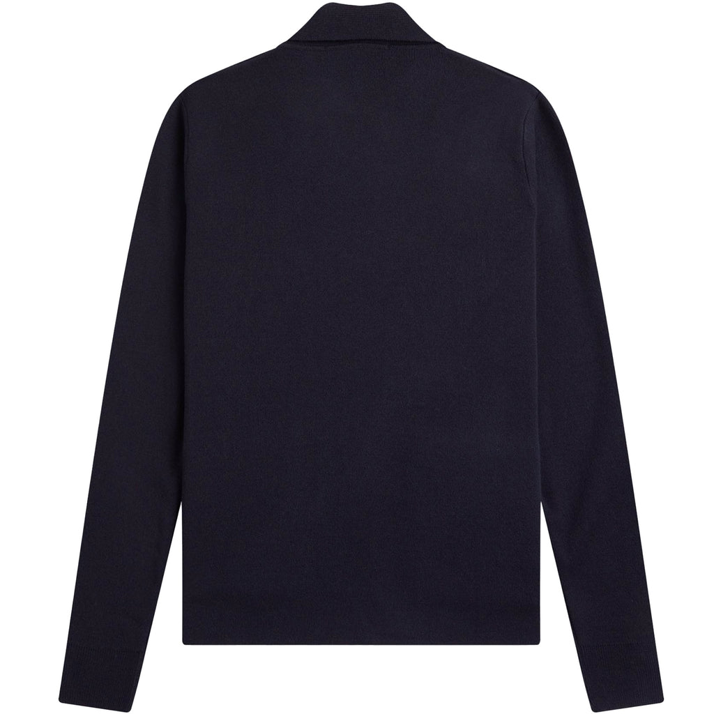 Fred Perry Striped Trim Zip-Through Cardigan - Navy