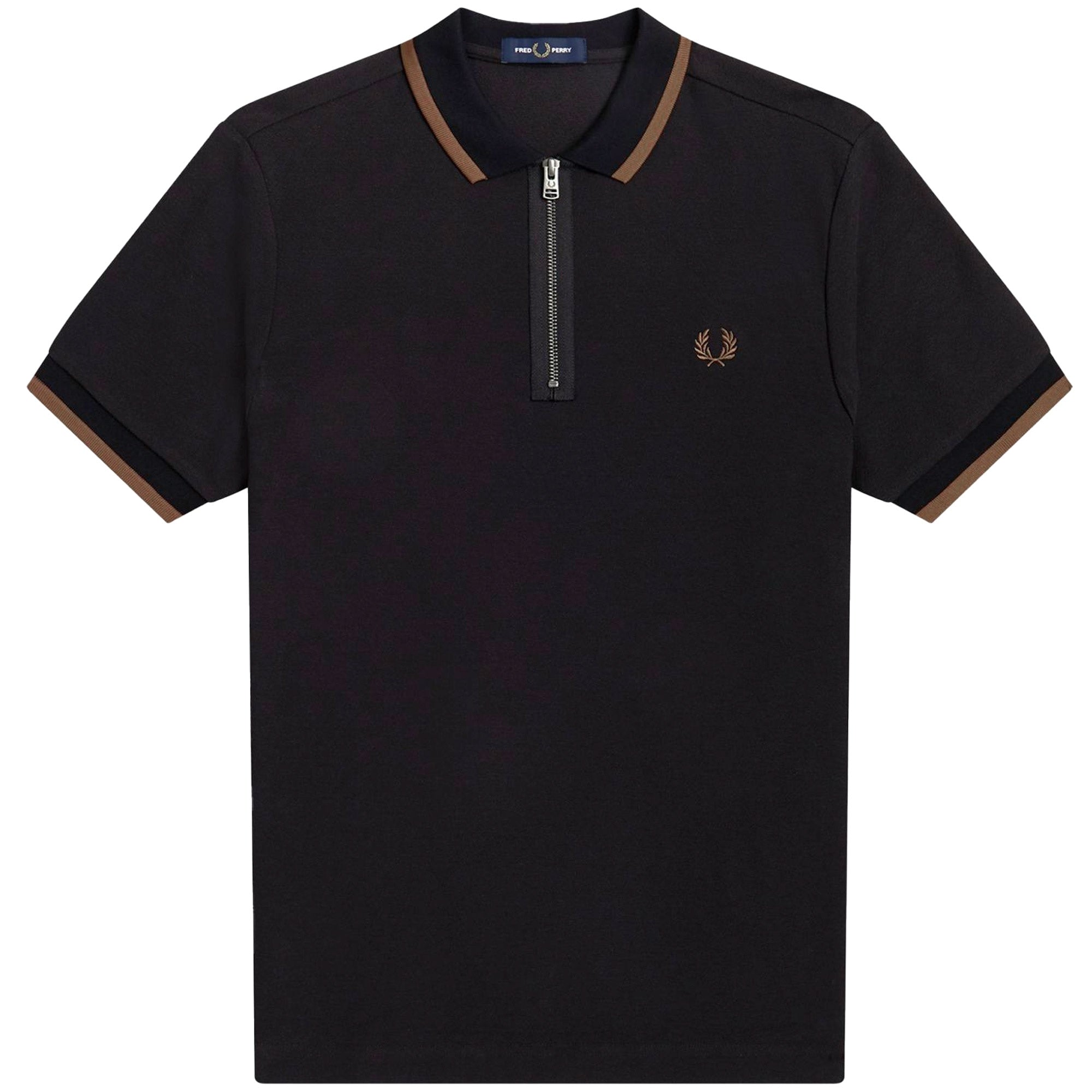 Fred Perry M4 Half Zip Polo Shirt - Black
